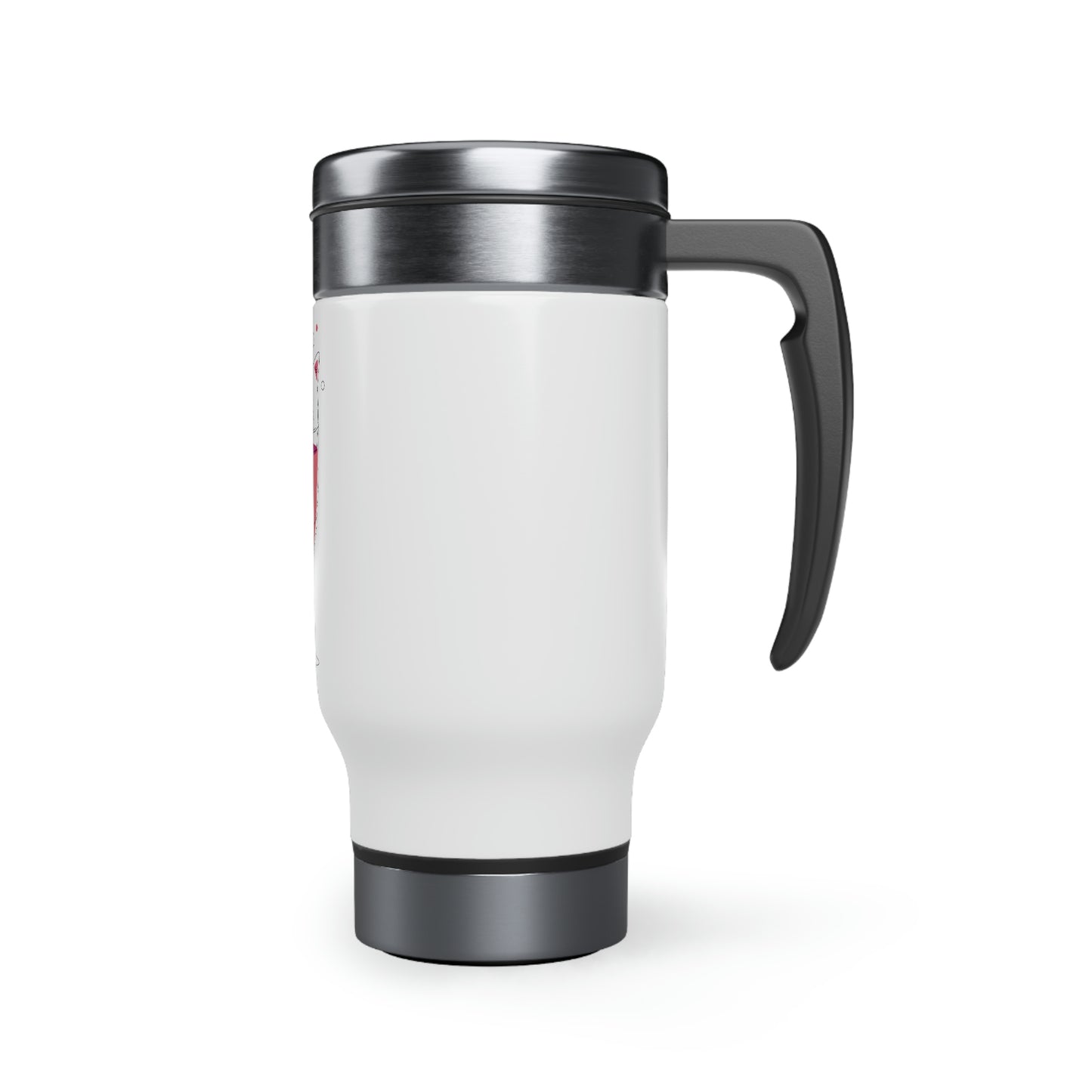 Cats & Wine Style Travel Mug with Handle, 14oz