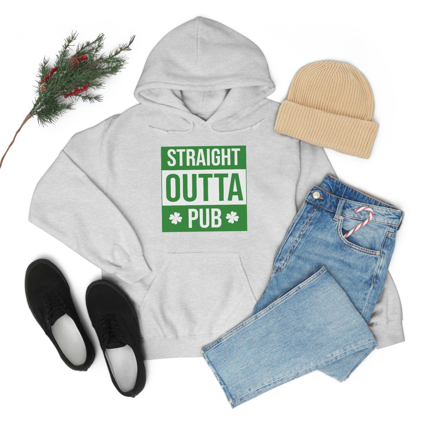Straight Outta Pub Style Unisex Hooded Sweatshirt