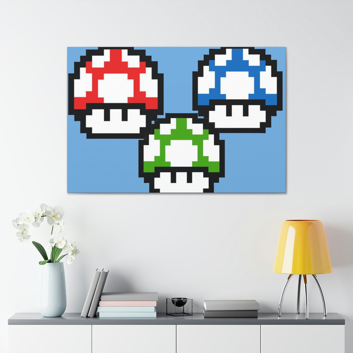 Mushroom 8 Bit Style Canvas Gallery Wraps