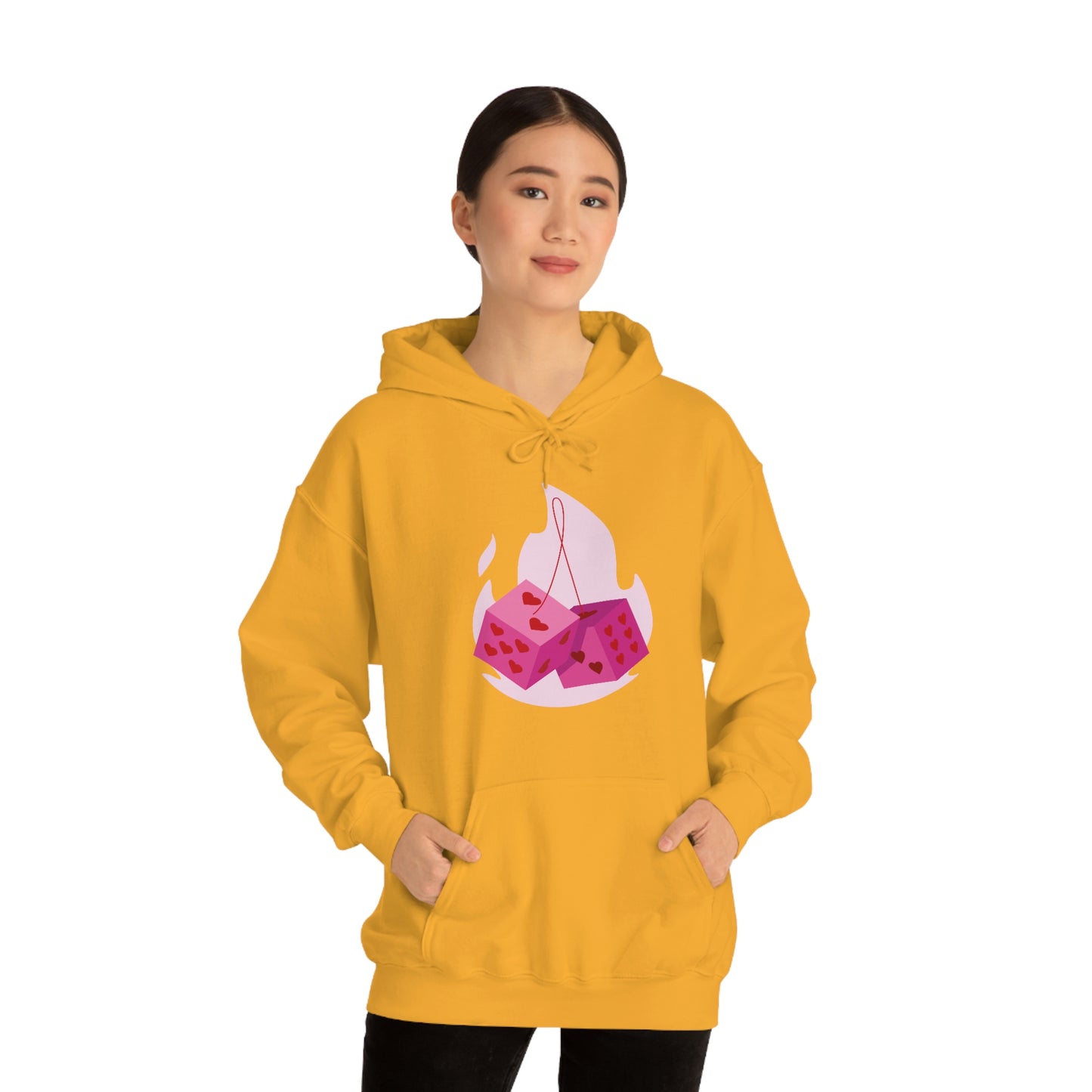 Dice Hearts Unisex Hooded Sweatshirt