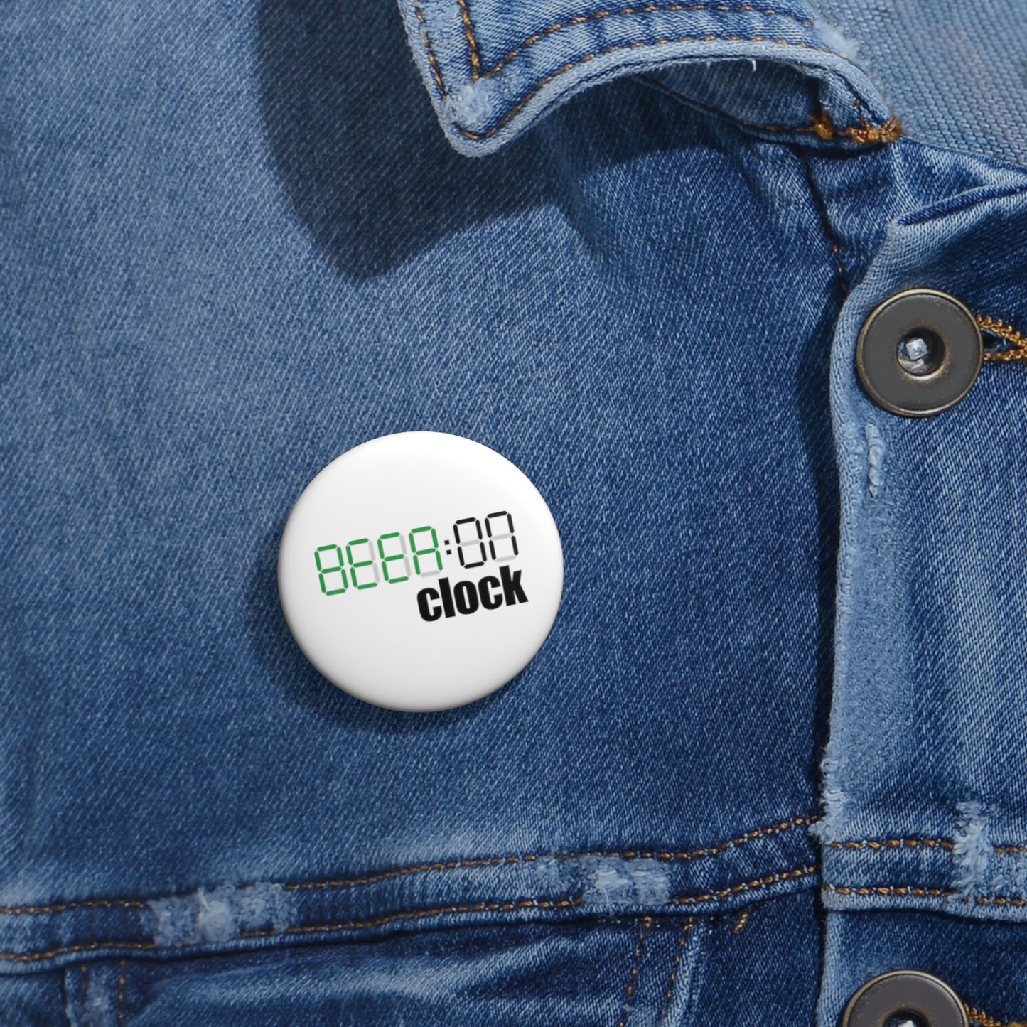 Beer on Clock Custom Pin Buttons