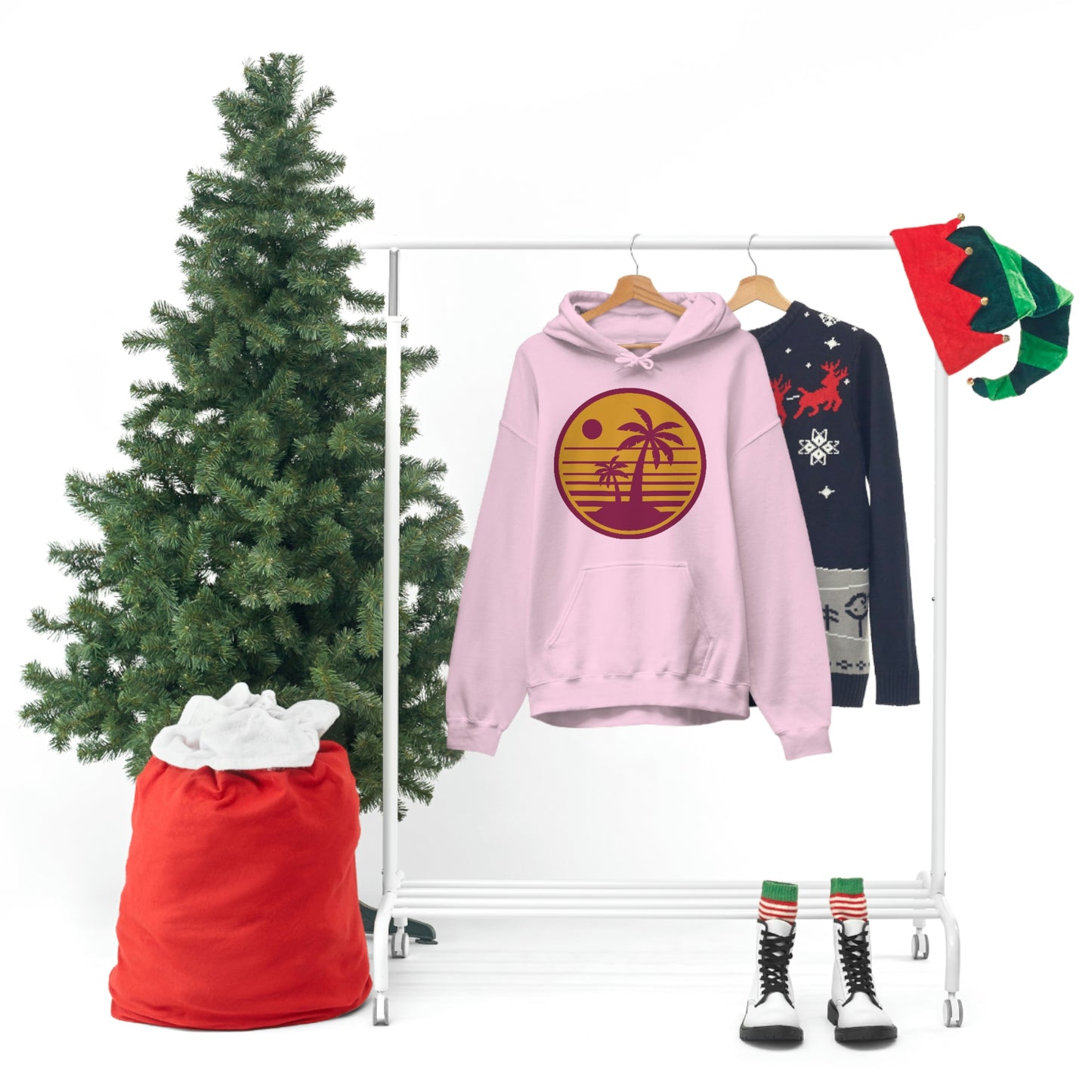 Retro Sunset Beach Unisex Hooded Sweatshirt
