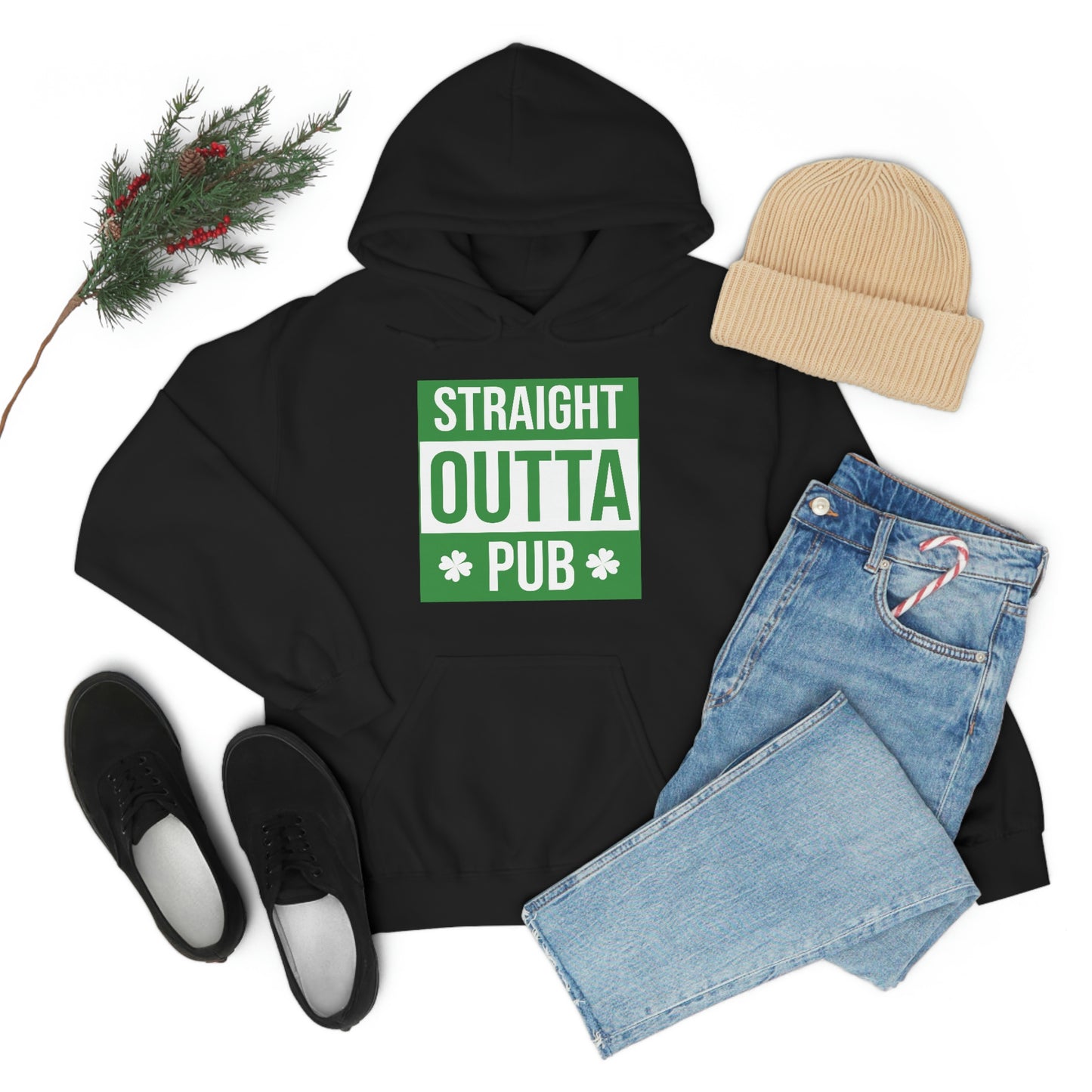 Straight Outta Pub Style Unisex Hooded Sweatshirt