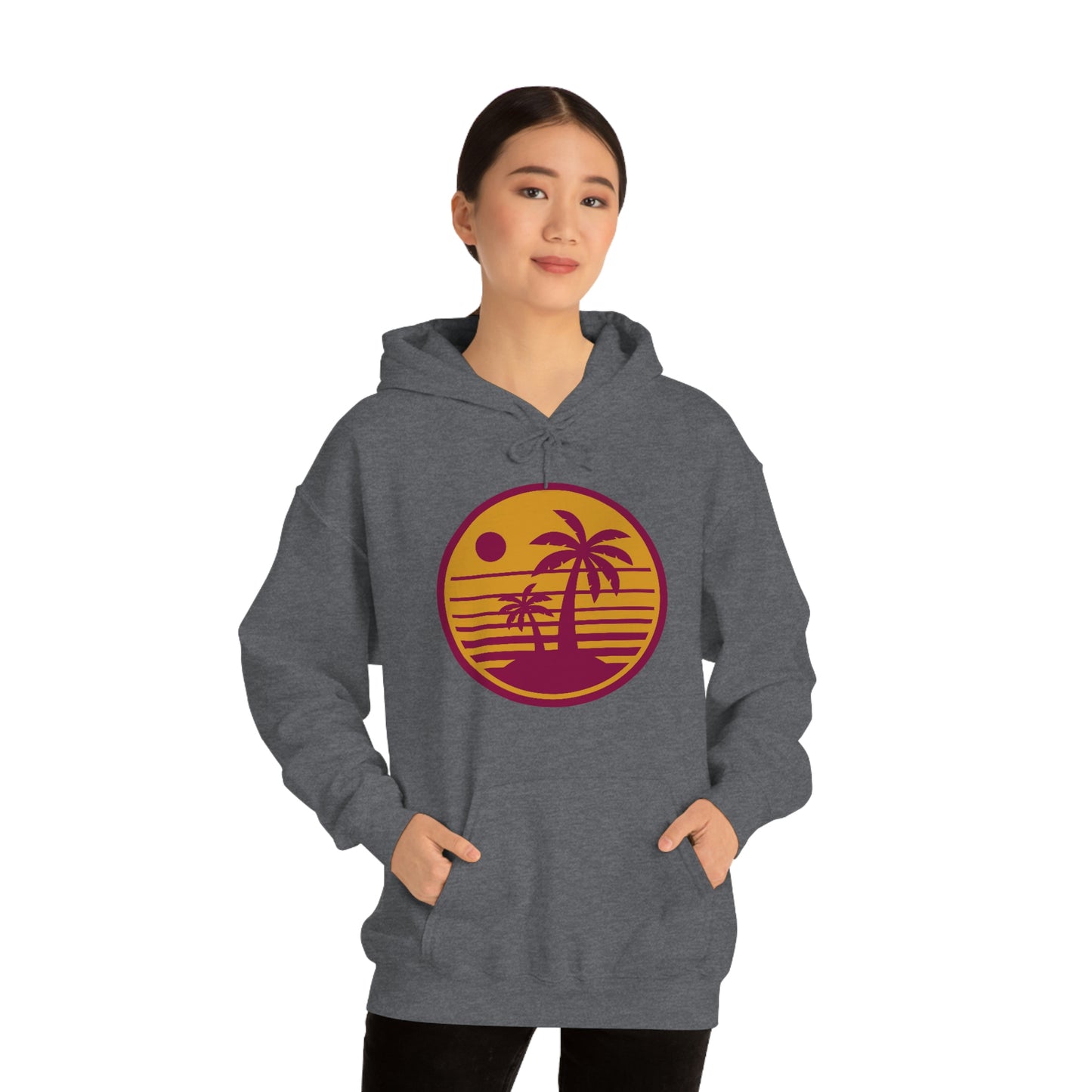 Retro Sunset Beach Unisex Hooded Sweatshirt
