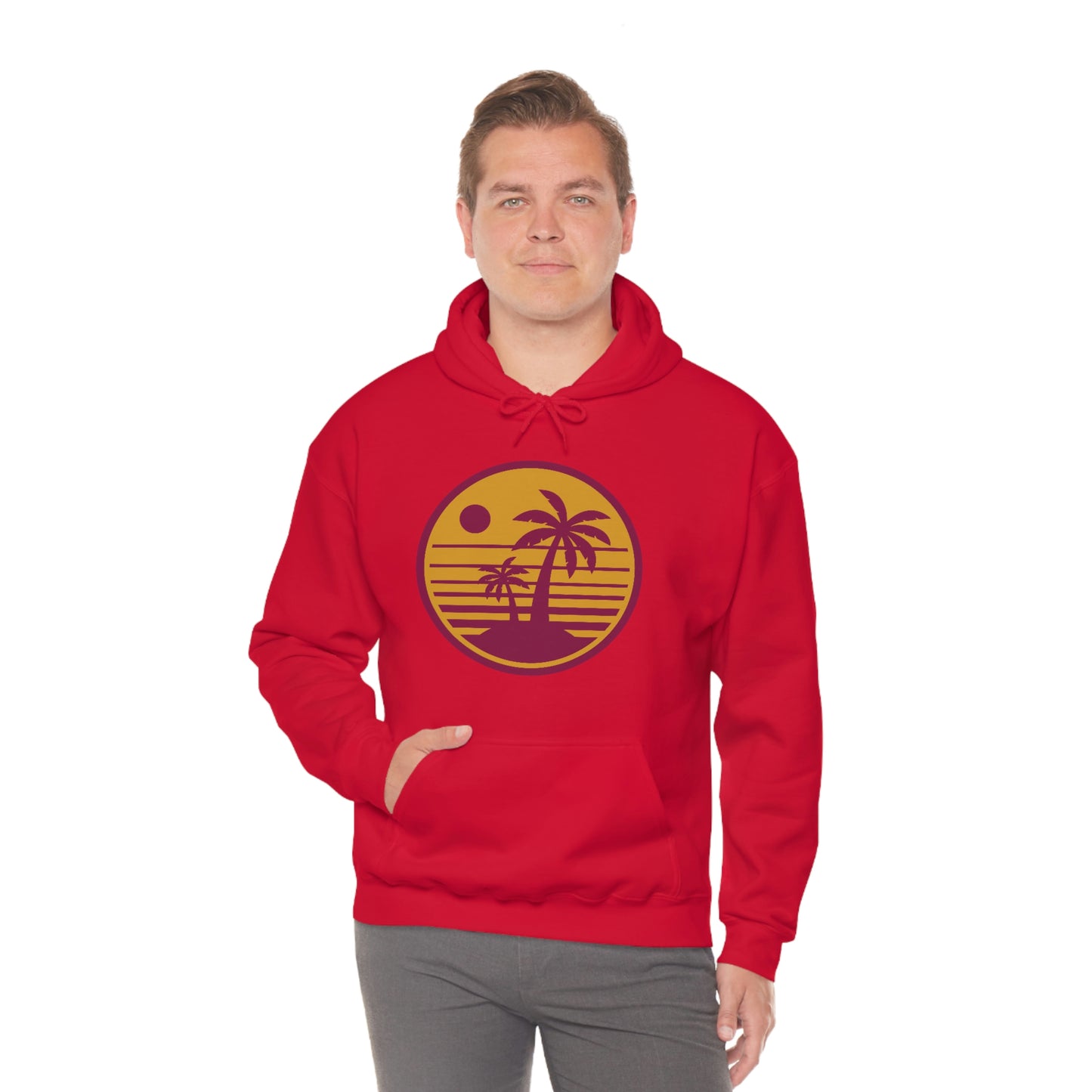 Retro Sunset Beach Unisex Hooded Sweatshirt