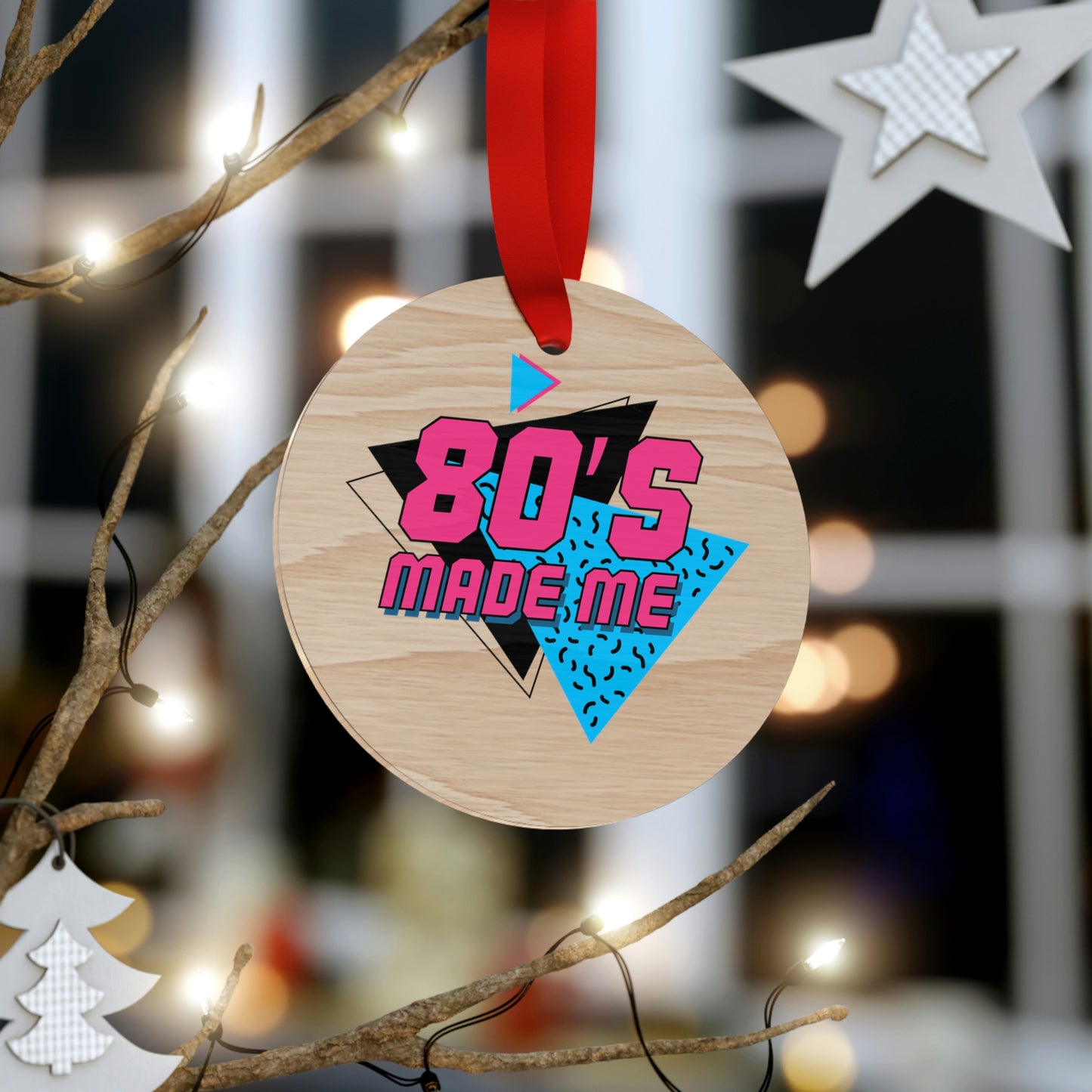 80s Made Me Wooden Christmas Ornaments
