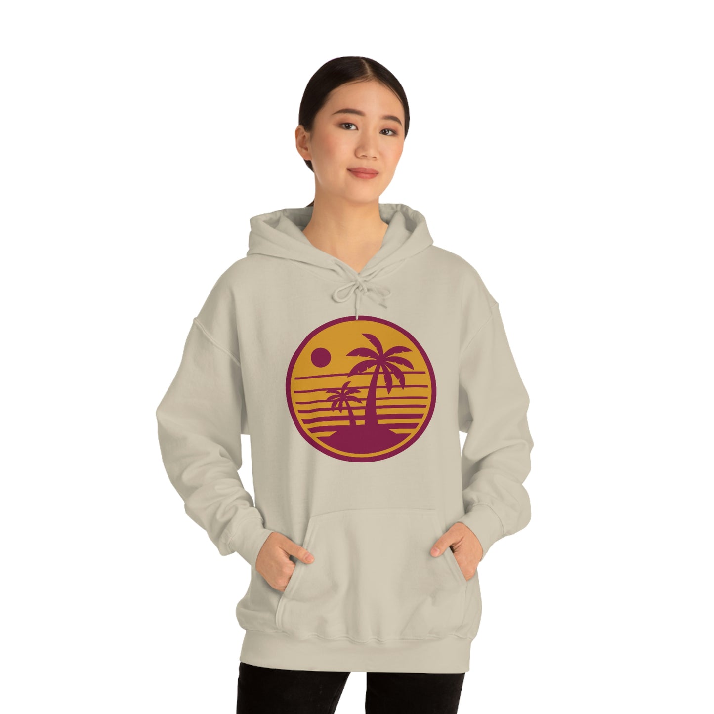 Retro Sunset Beach Unisex Hooded Sweatshirt
