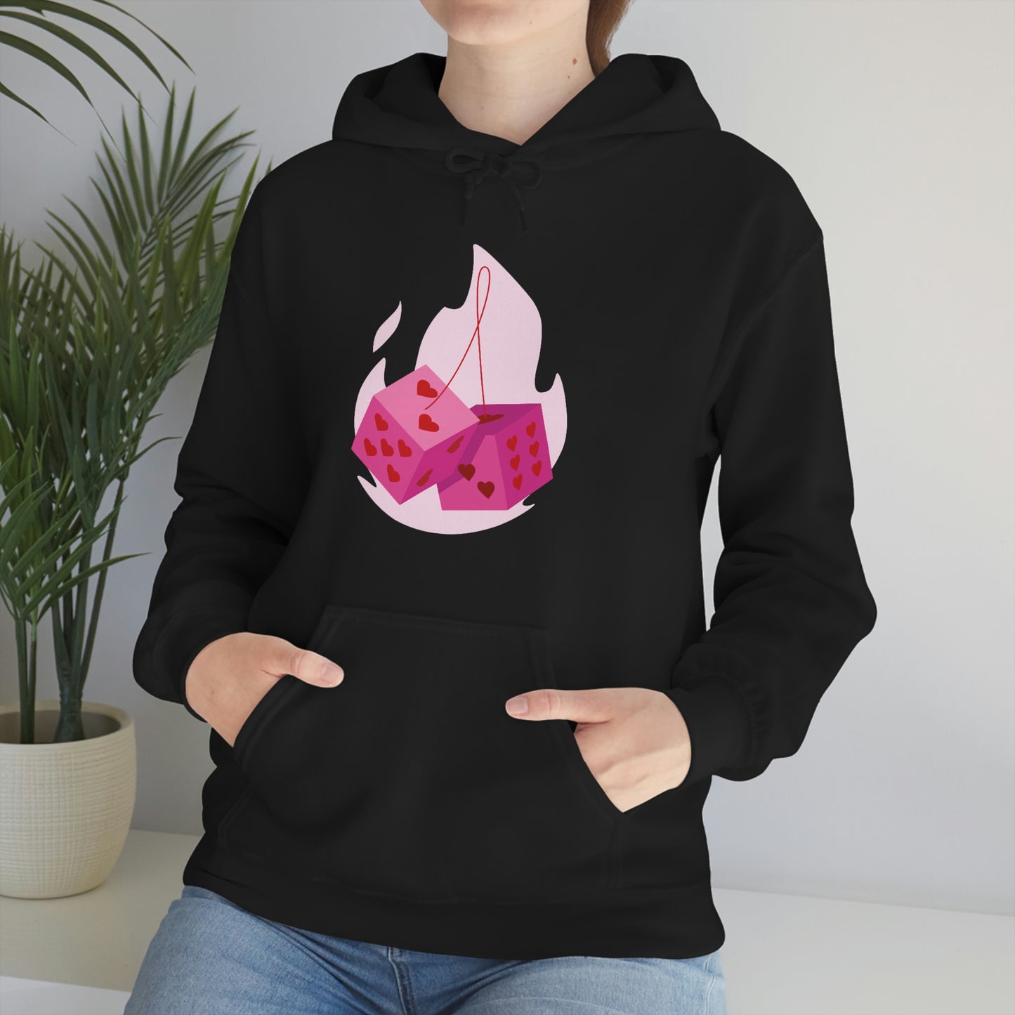 Dice Hearts Unisex Hooded Sweatshirt