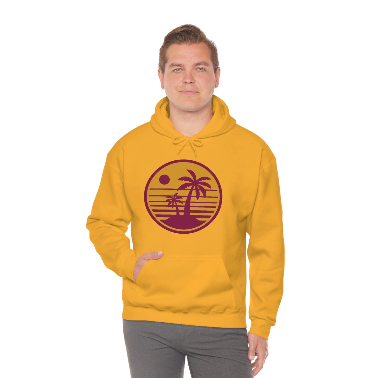 Retro Sunset Beach Unisex Hooded Sweatshirt