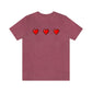 Hearts 8 Bit Style Unisex Jersey Short Sleeve Tee
