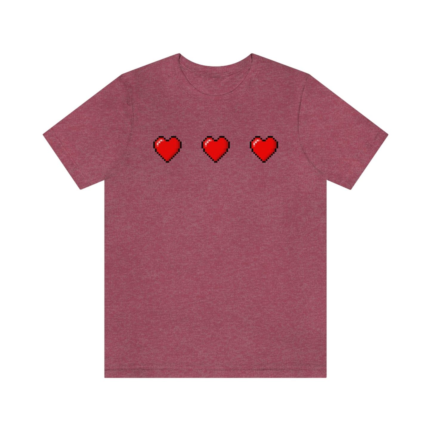 Hearts 8 Bit Style Unisex Jersey Short Sleeve Tee