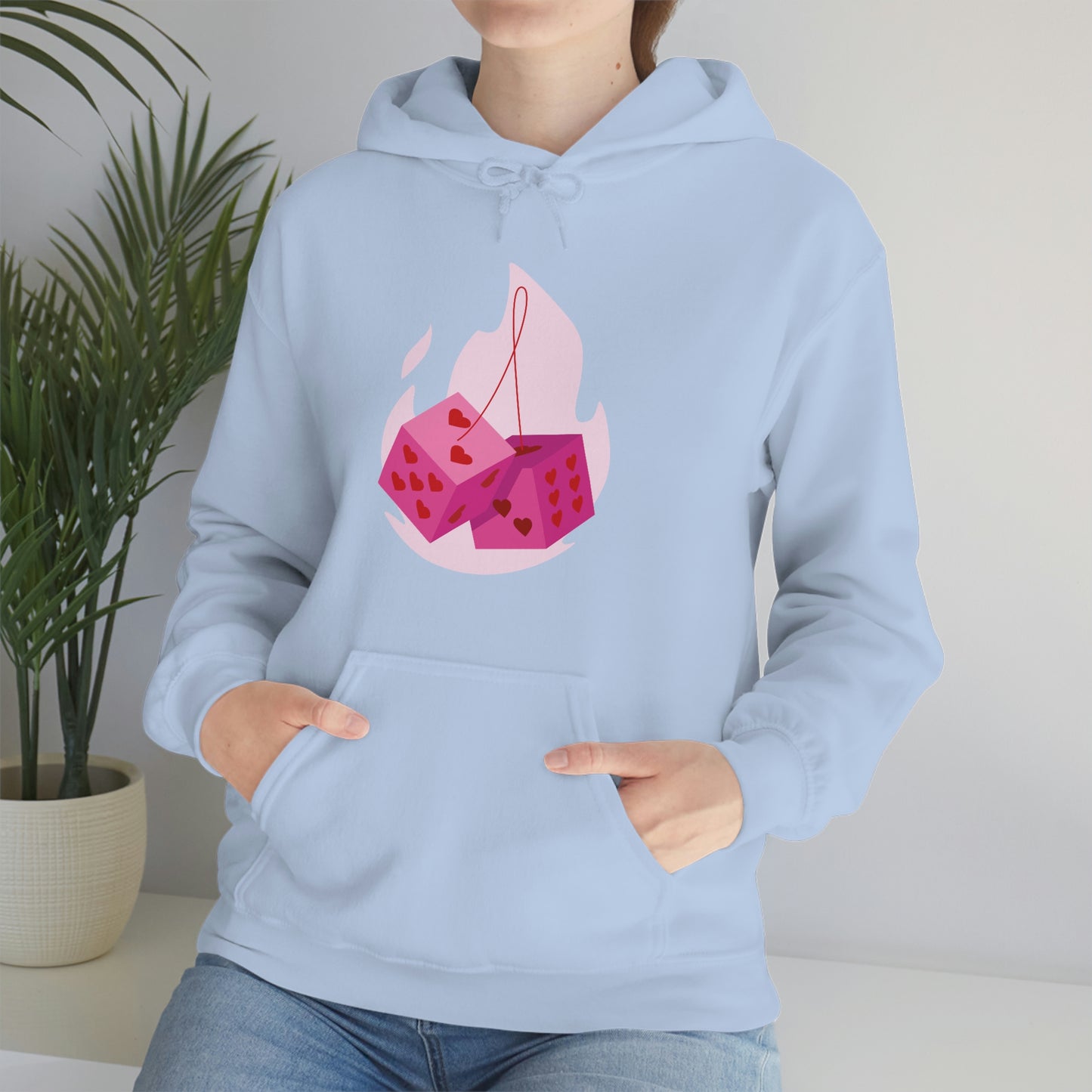 Dice Hearts Unisex Hooded Sweatshirt