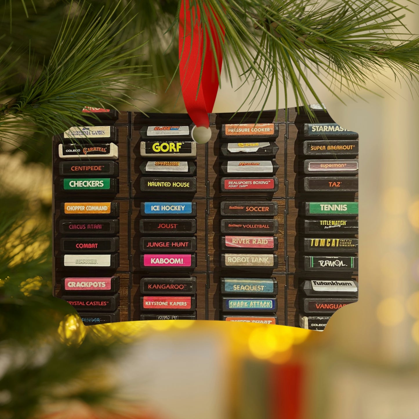 Atari Games Collection Wooden Christmas Ornaments
