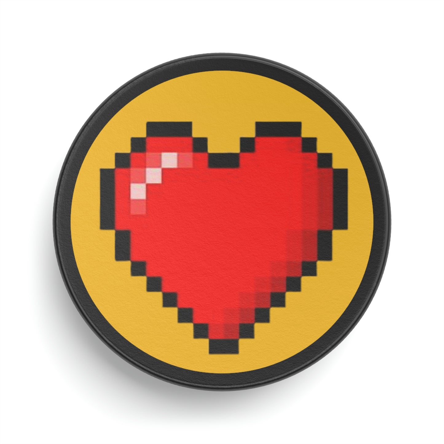 Heart 8 Bit Style Hockey Puck