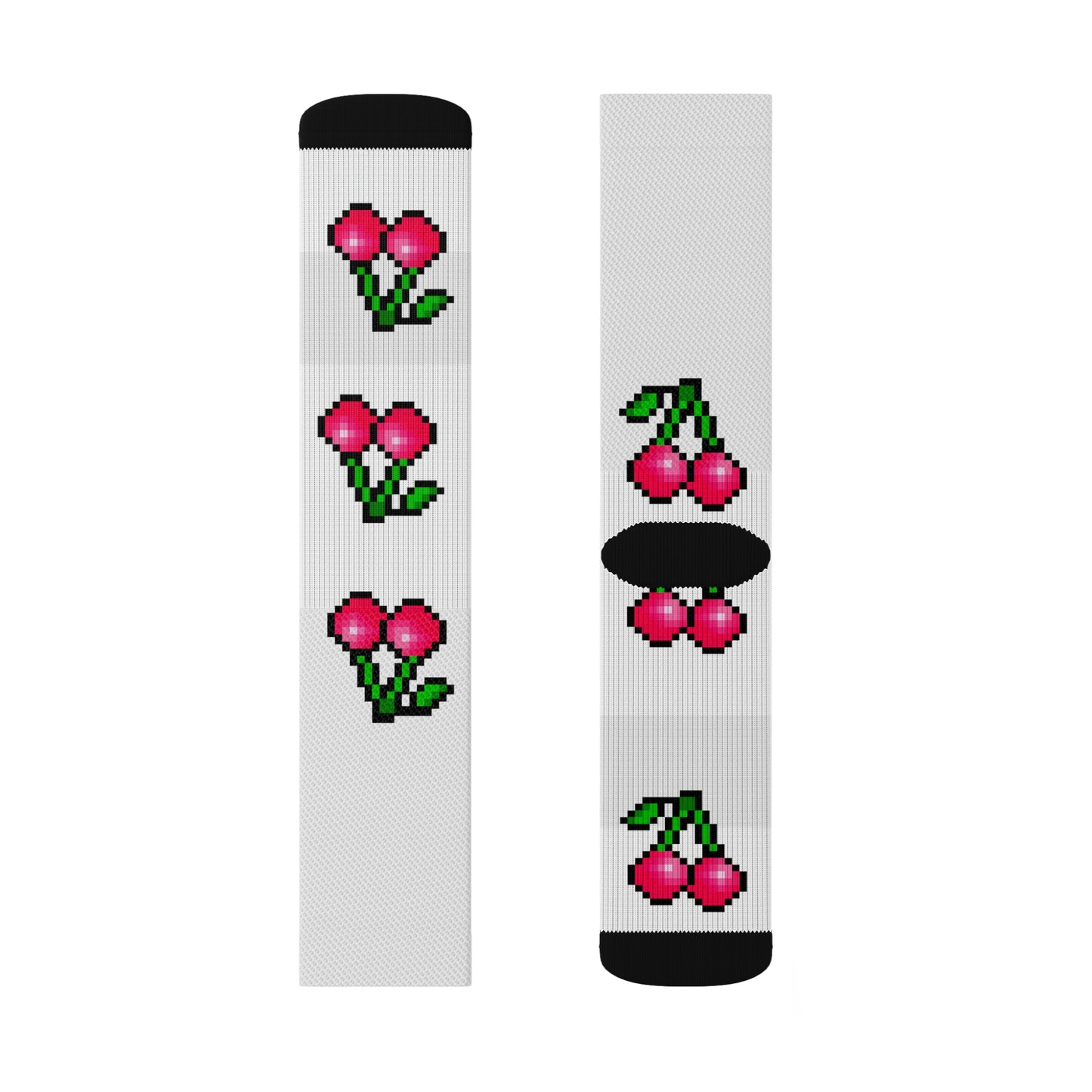 Retro 8 Bit Cherries Style Background Sublimation Socks