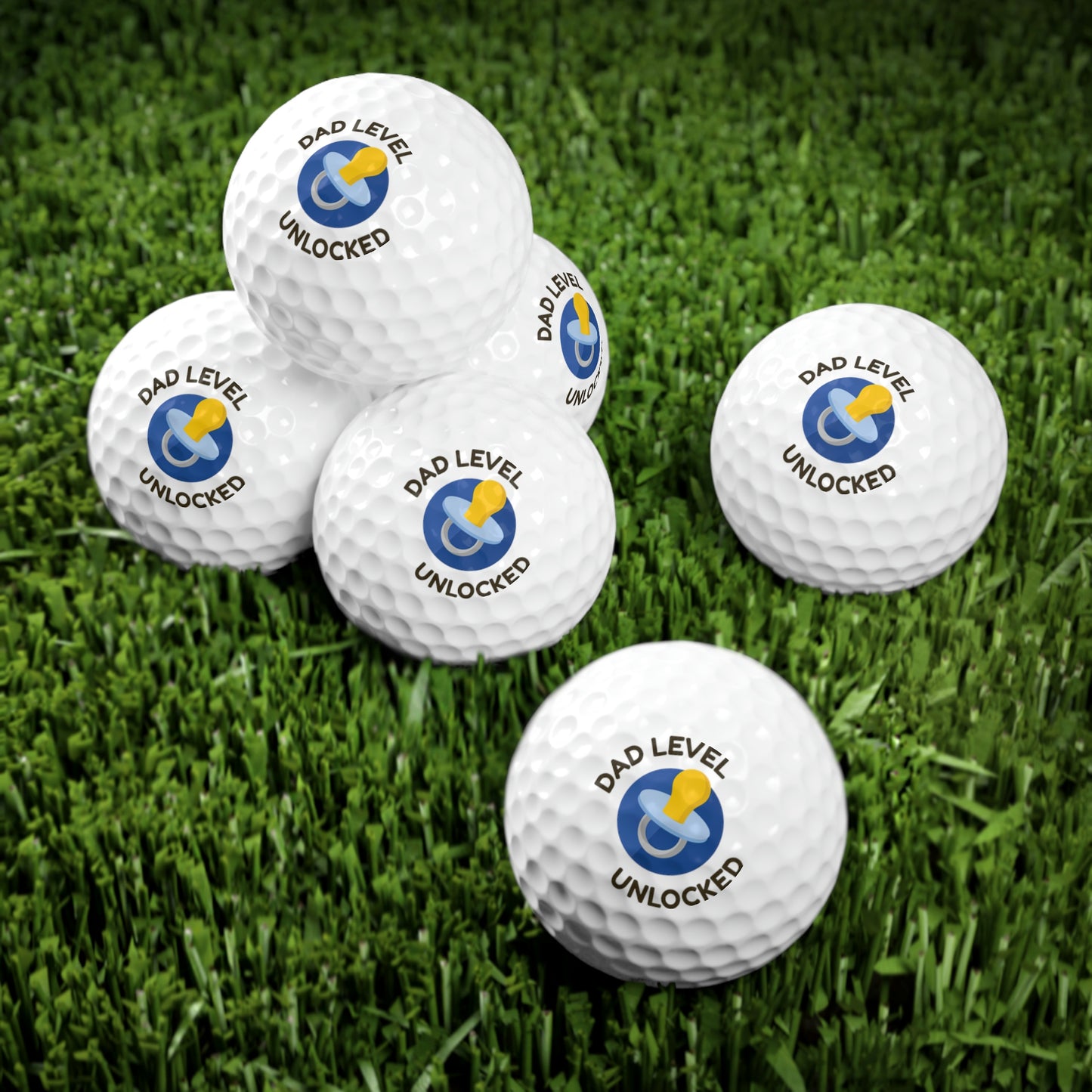 Dad Level Unlocked Golf Balls, 6pcs
