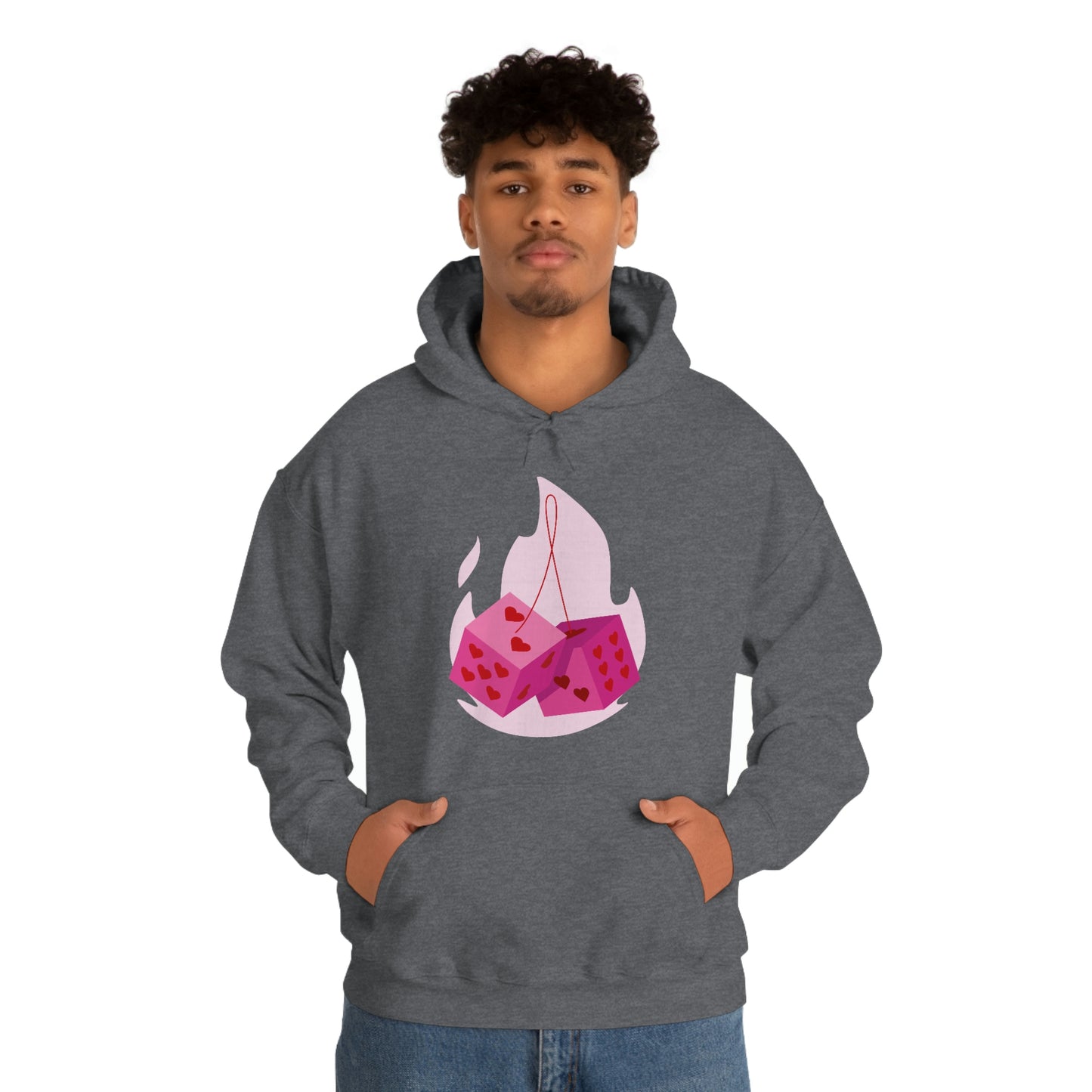 Dice Hearts Unisex Hooded Sweatshirt