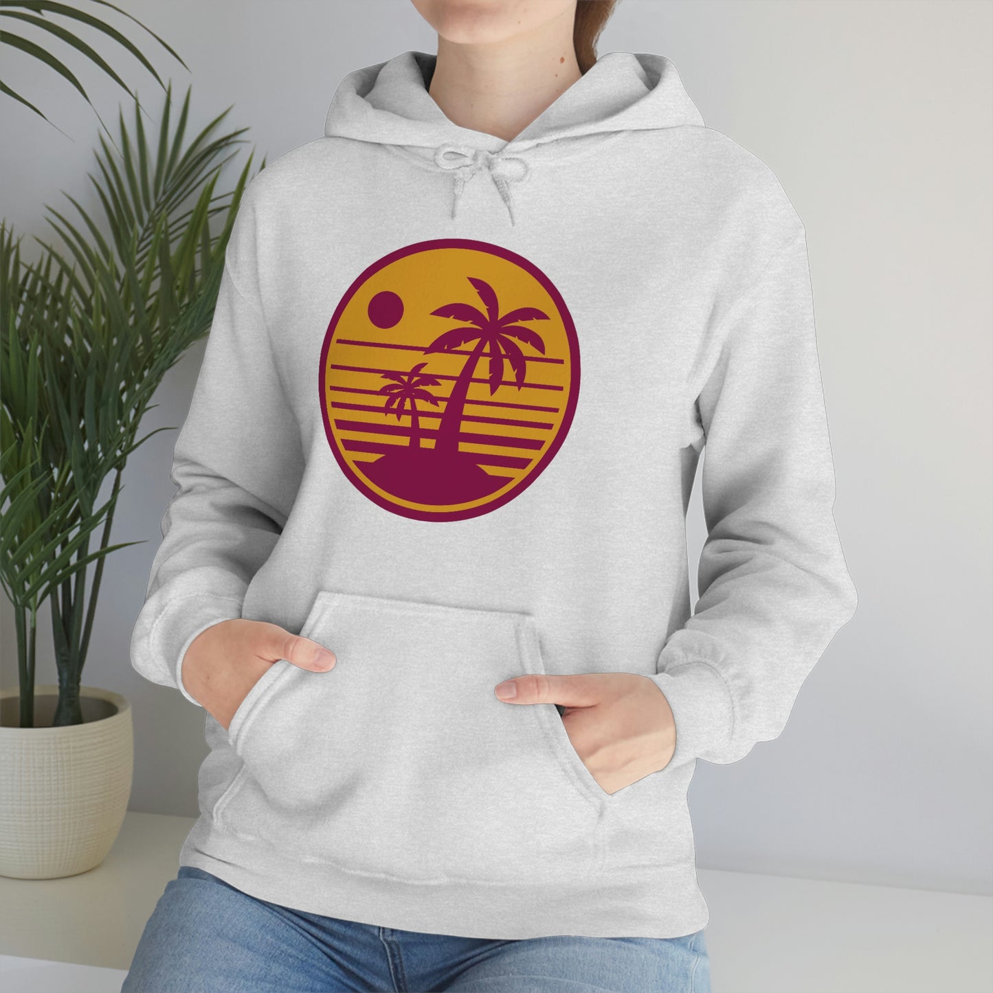 Retro Sunset Beach Unisex Hooded Sweatshirt