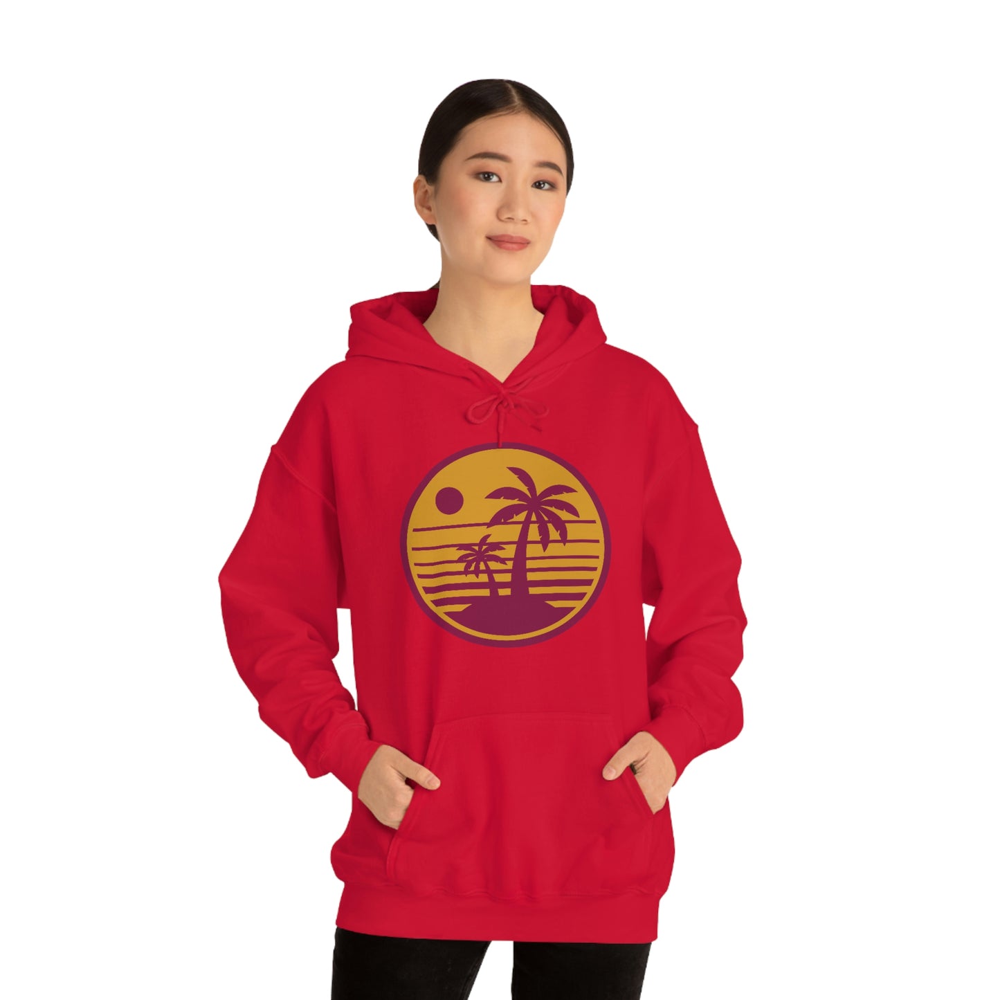 Retro Sunset Beach Unisex Hooded Sweatshirt