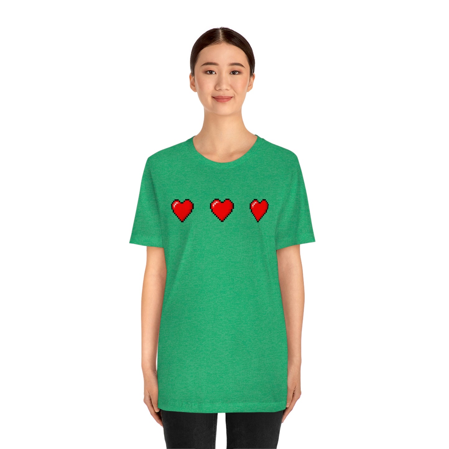 Hearts 8 Bit Style Unisex Jersey Short Sleeve Tee