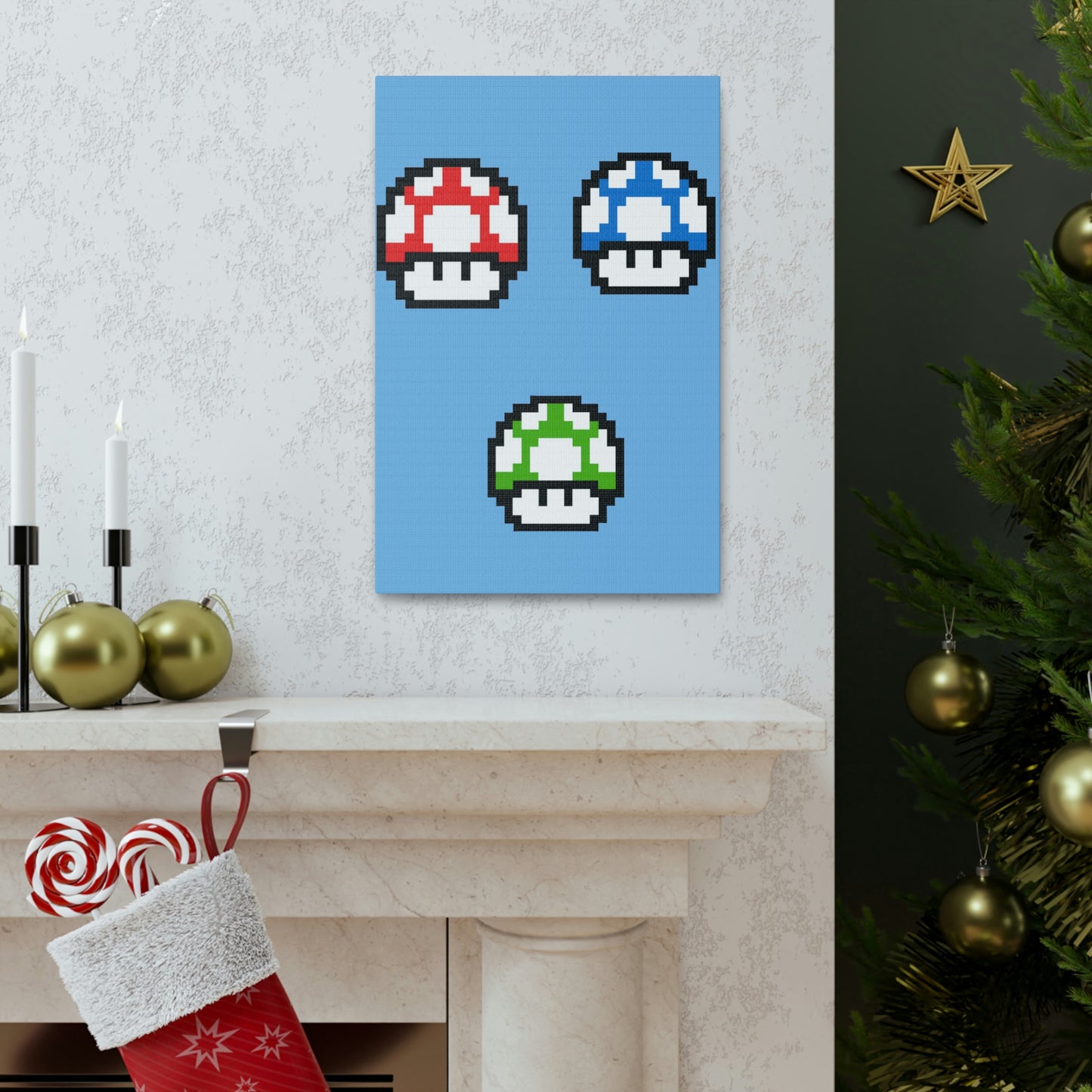 Mushroom 8 Bit Style Canvas Gallery Wraps