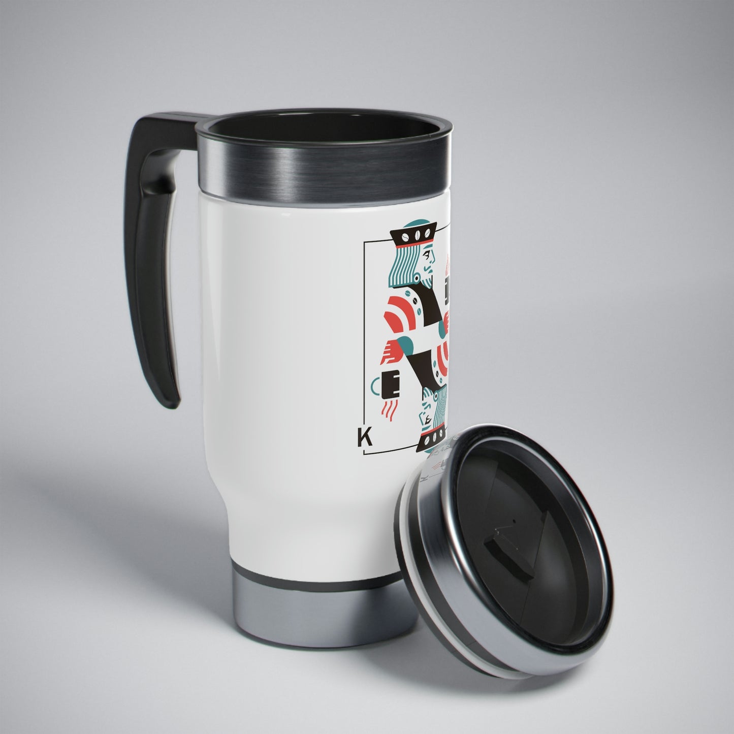 Kings & Coffee Travel Mug with Handle, 14oz