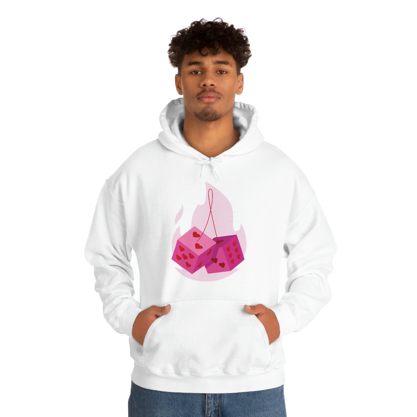 Dice Hearts Unisex Hooded Sweatshirt