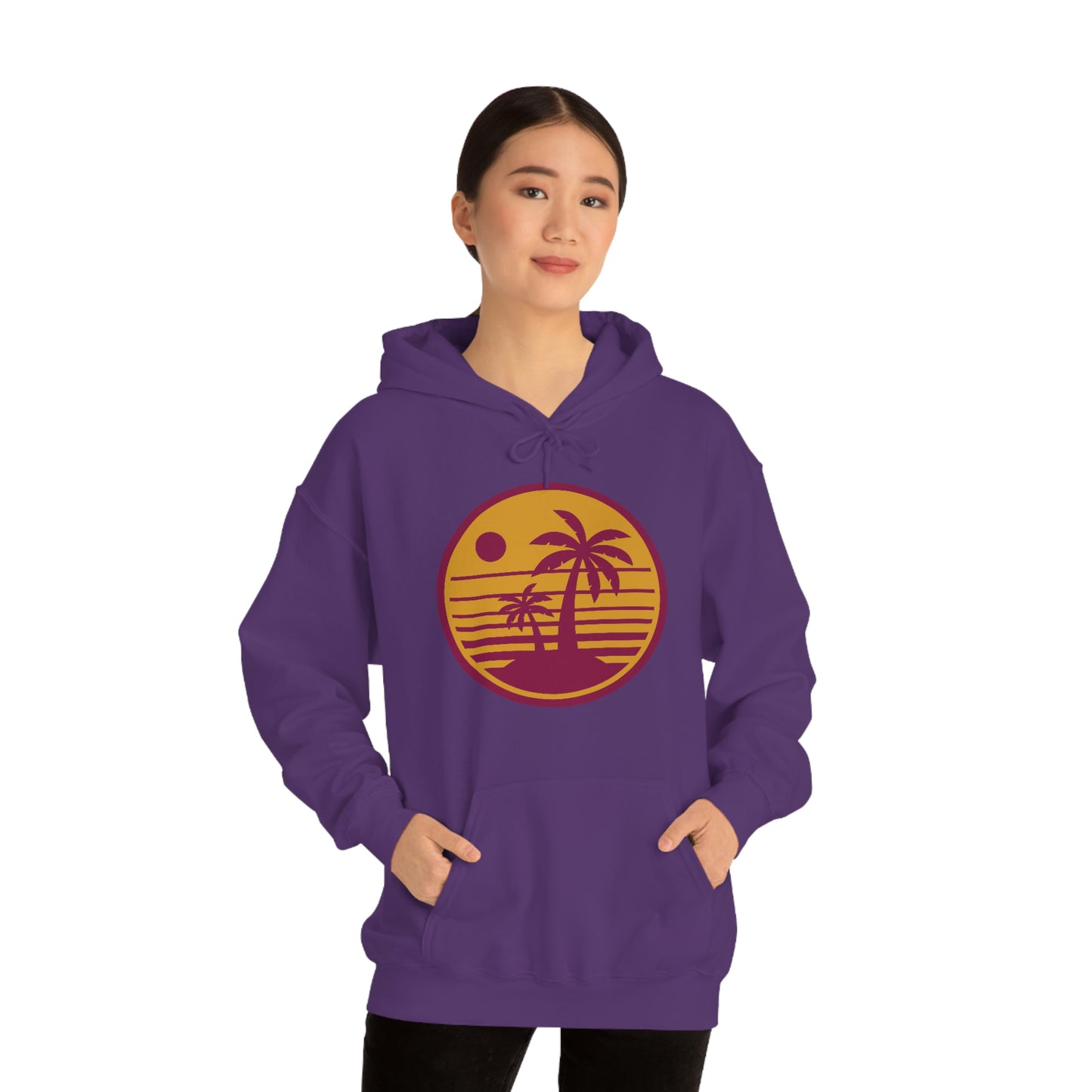 Retro Sunset Beach Unisex Hooded Sweatshirt