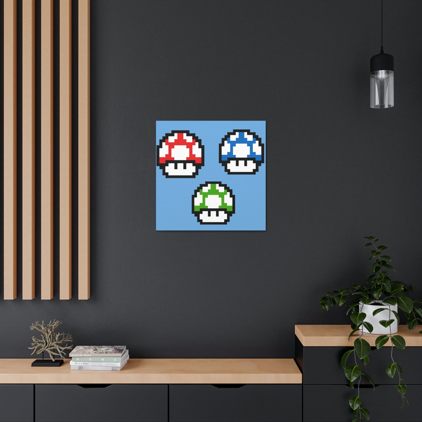 Mushroom 8 Bit Style Canvas Gallery Wraps