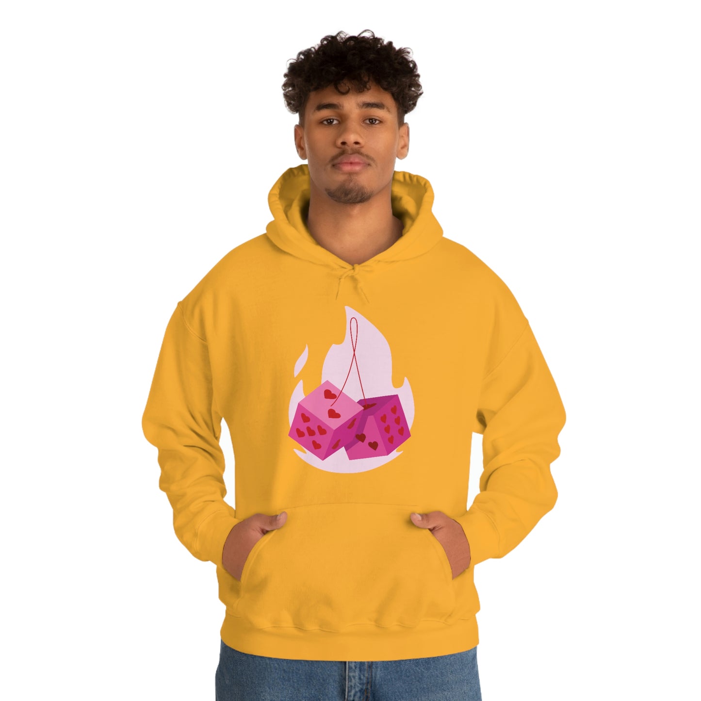 Dice Hearts Unisex Hooded Sweatshirt