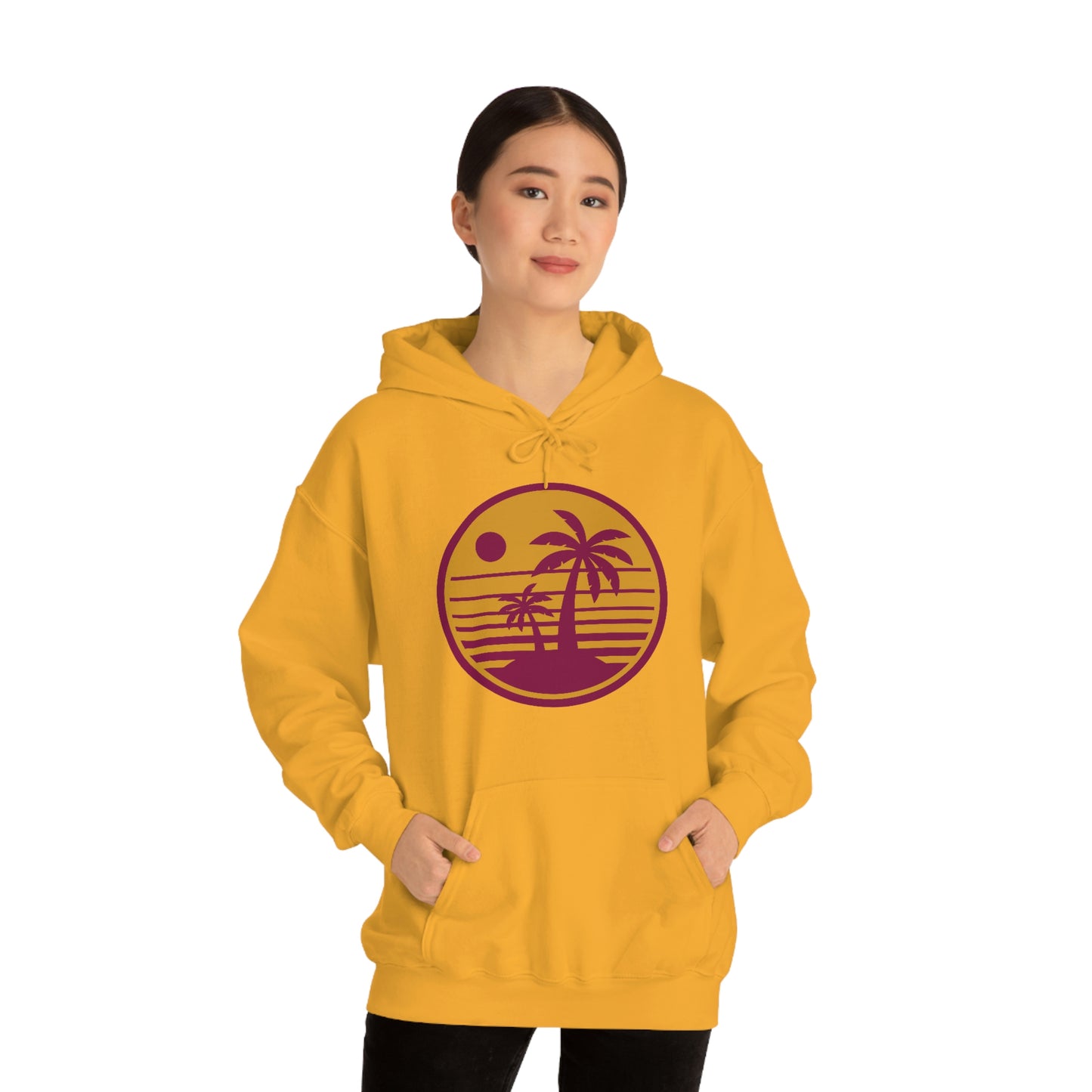 Retro Sunset Beach Unisex Hooded Sweatshirt