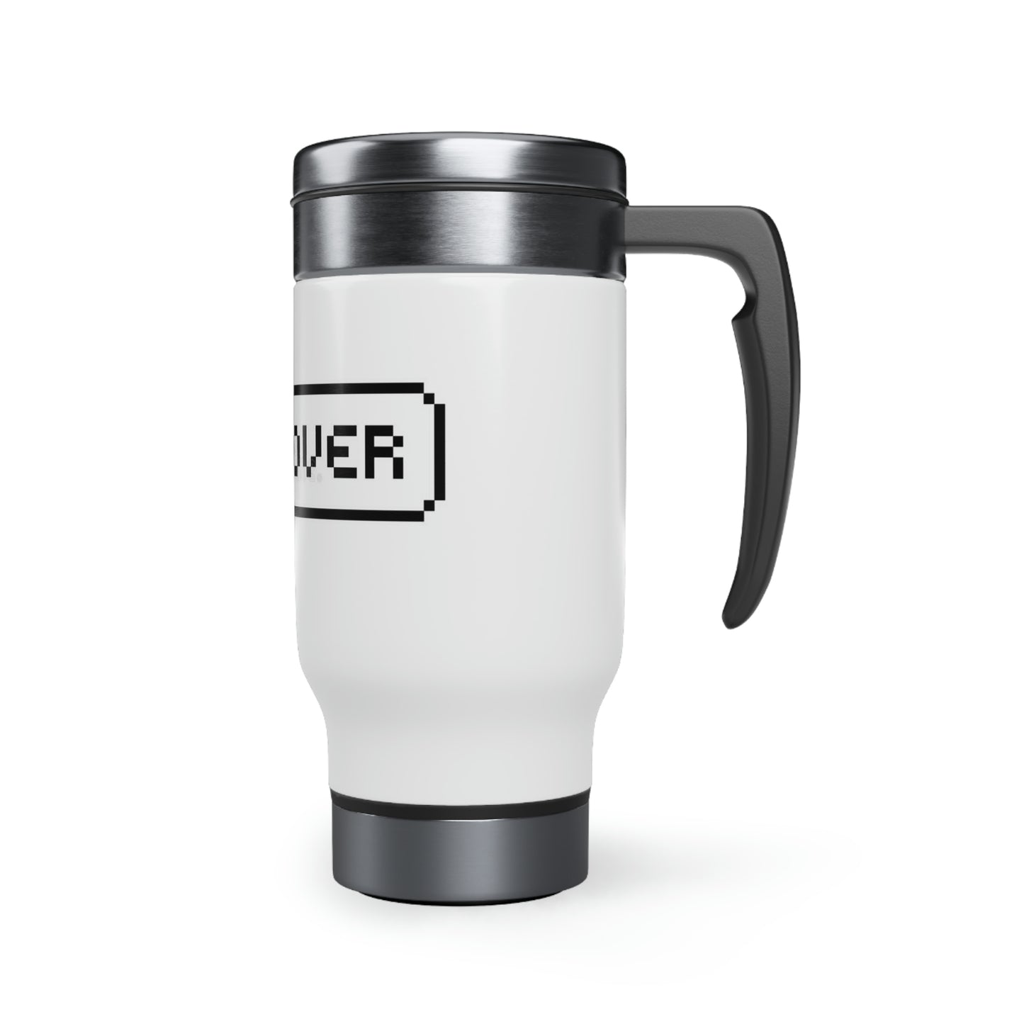 Game Over 8 Bit Travel Mug with Handle, 14oz