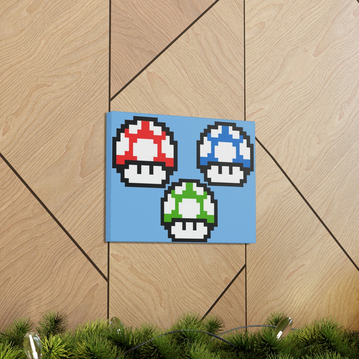 Mushroom 8 Bit Style Canvas Gallery Wraps
