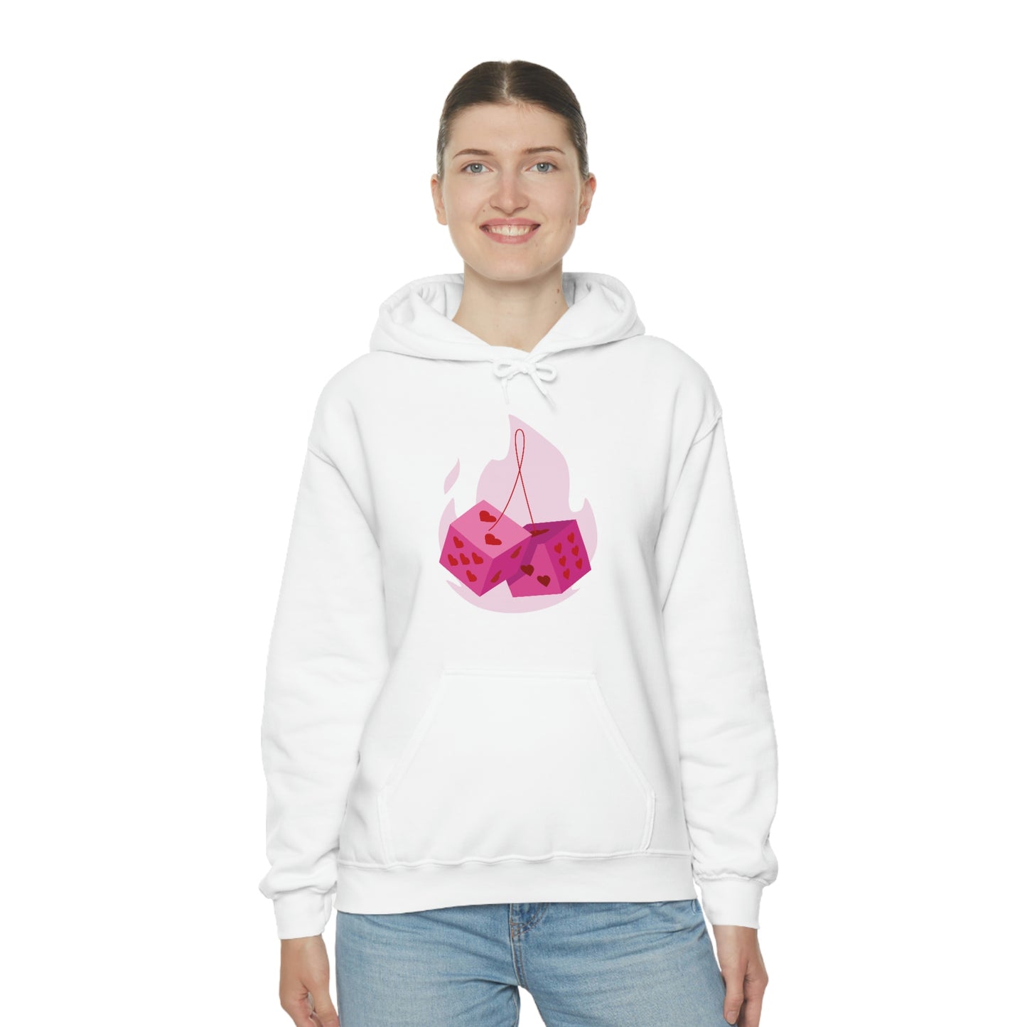 Dice Hearts Unisex Hooded Sweatshirt