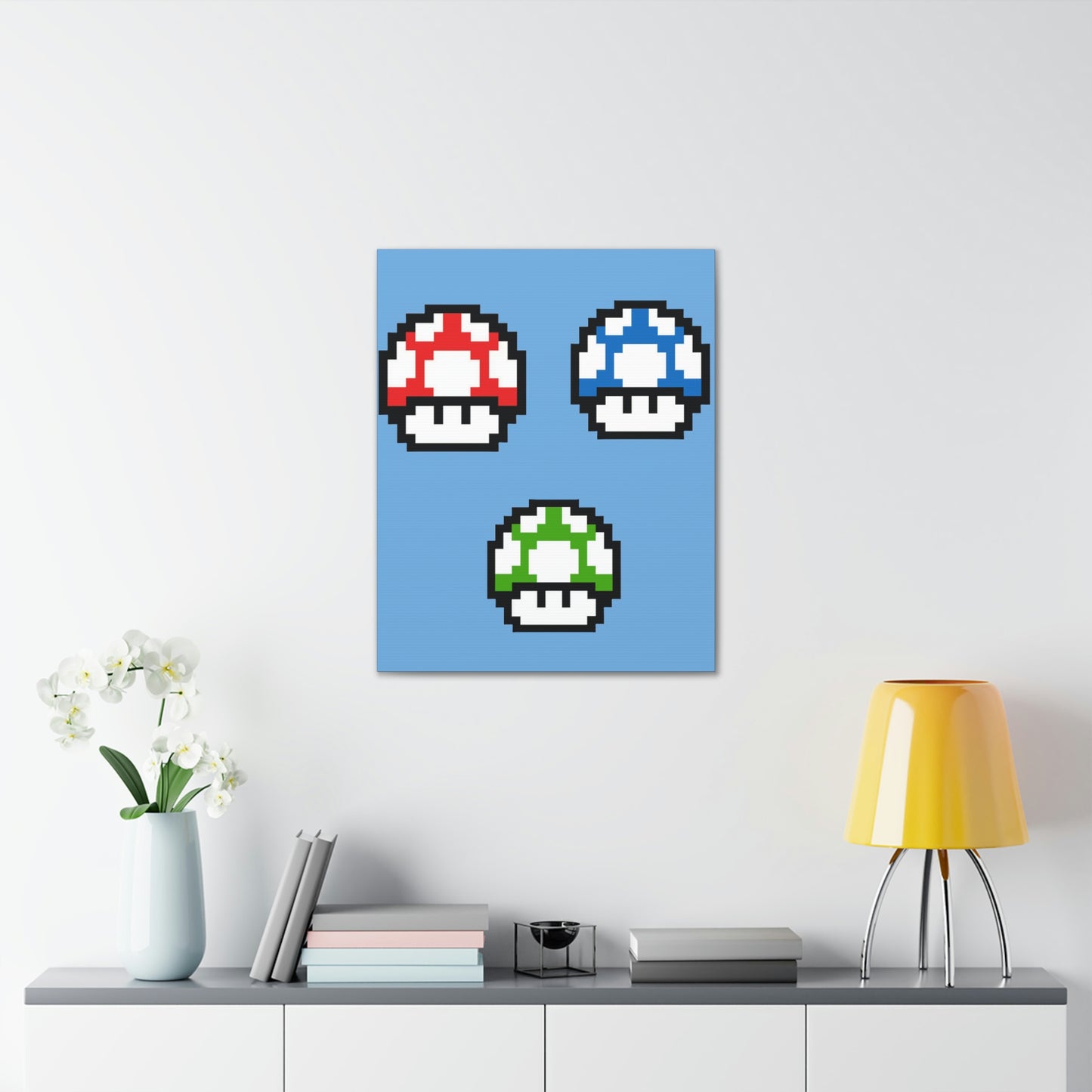 Mushroom 8 Bit Style Canvas Gallery Wraps