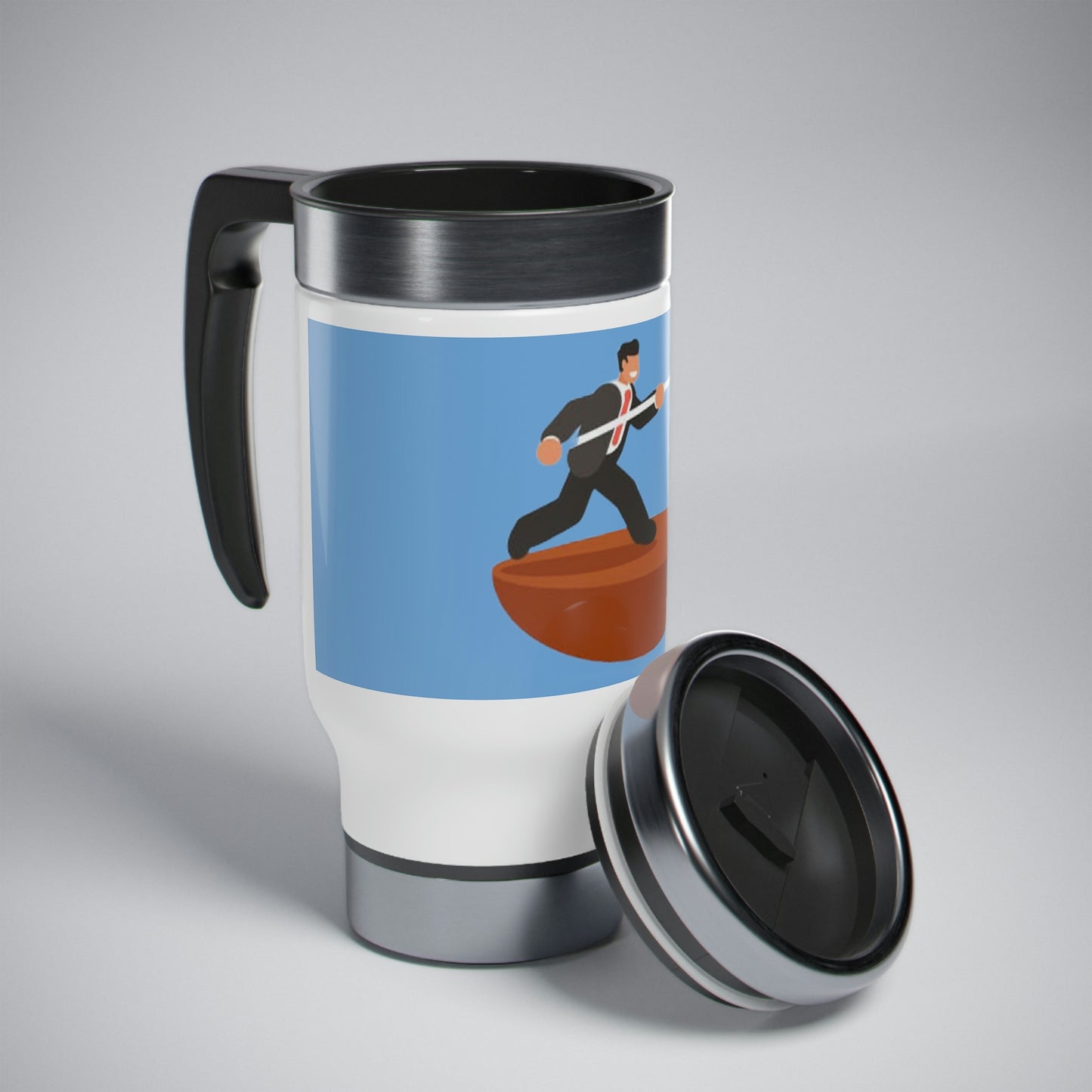 Javelin Business Man Style Travel Mug with Handle, 14oz