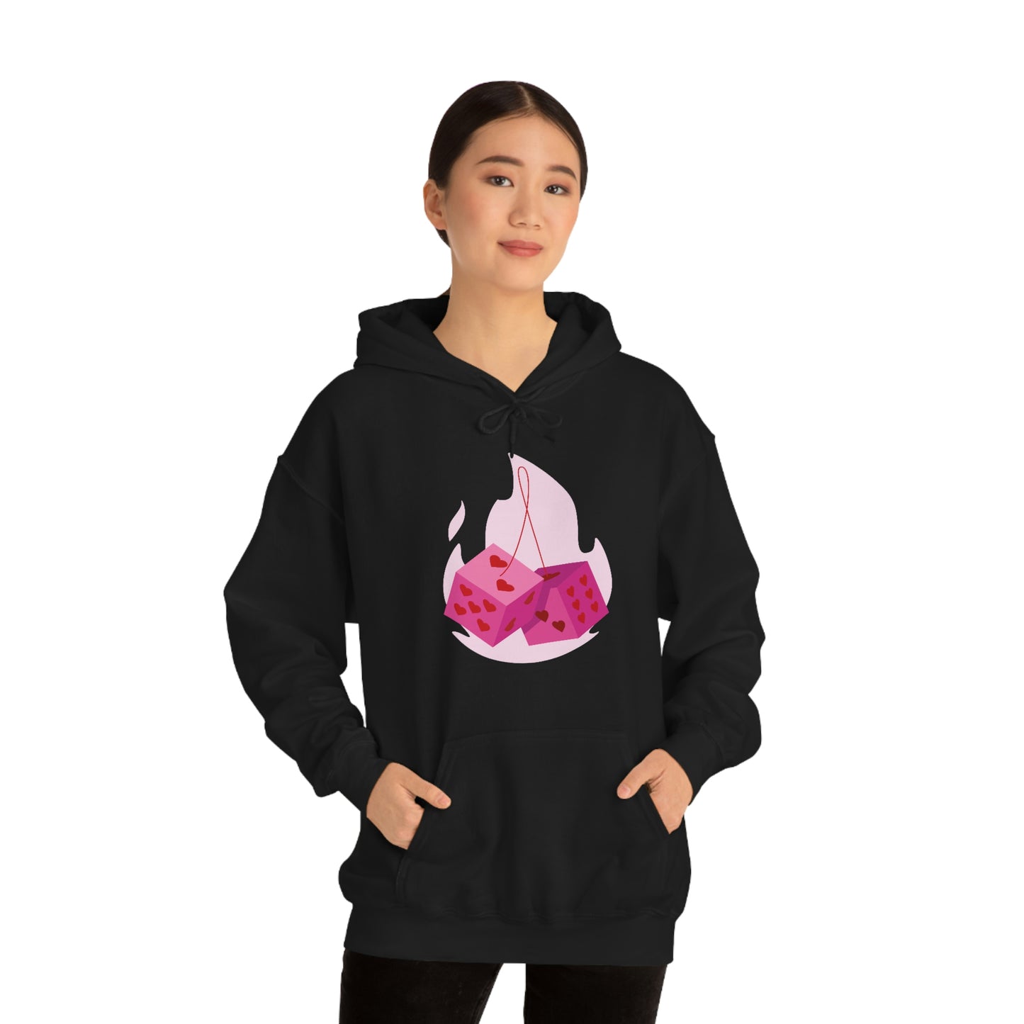 Dice Hearts Unisex Hooded Sweatshirt