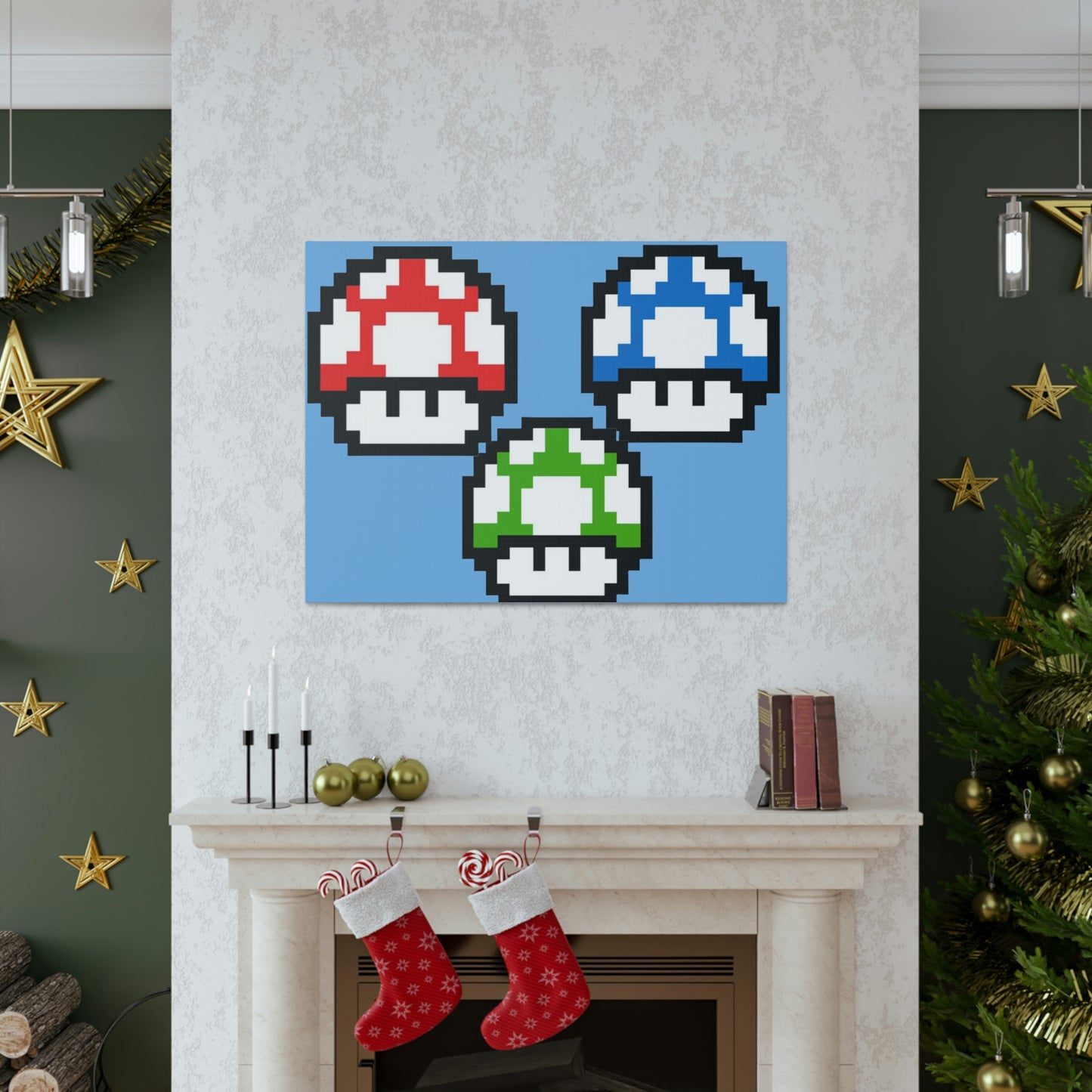 Mushroom 8 Bit Style Canvas Gallery Wraps