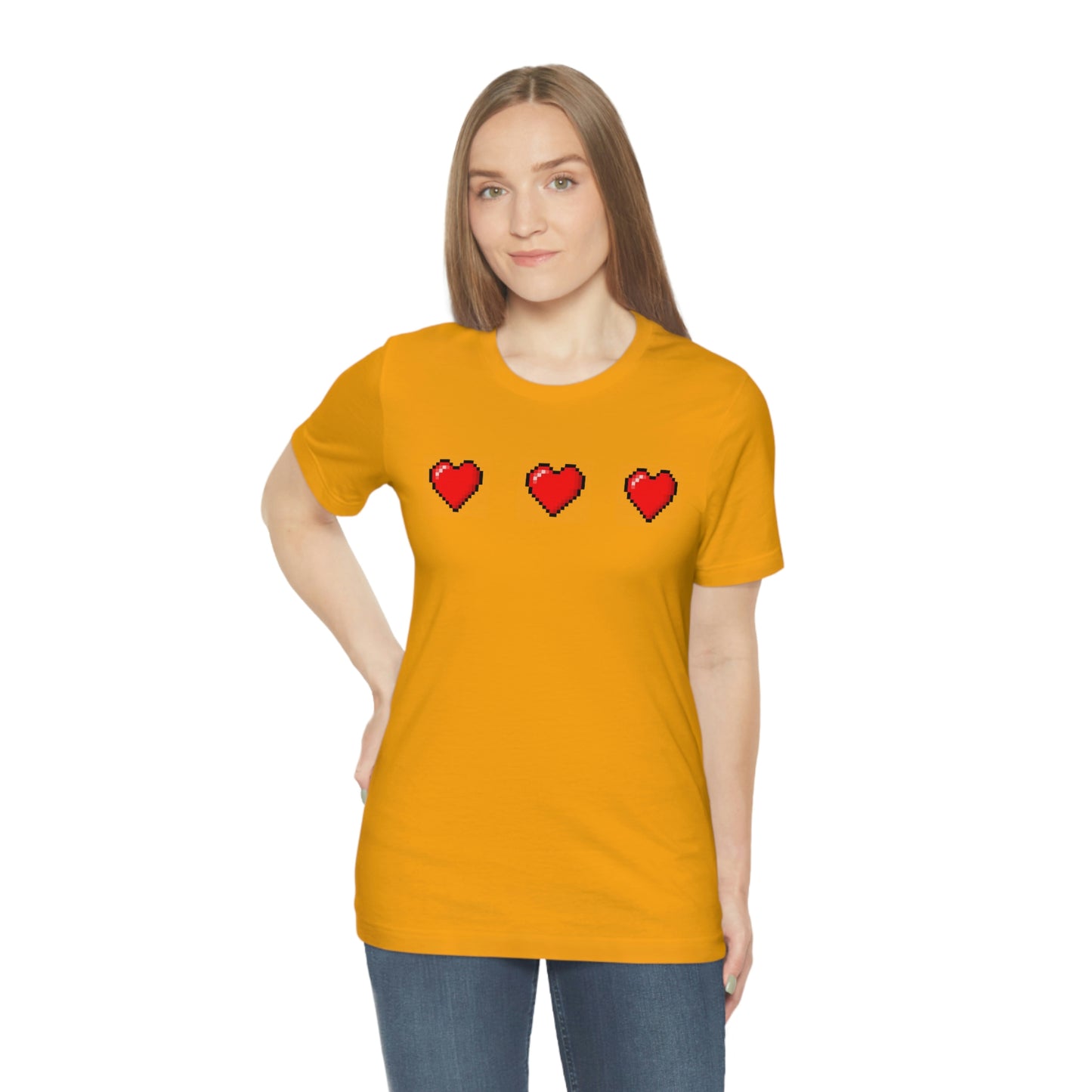 Hearts 8 Bit Style Unisex Jersey Short Sleeve Tee