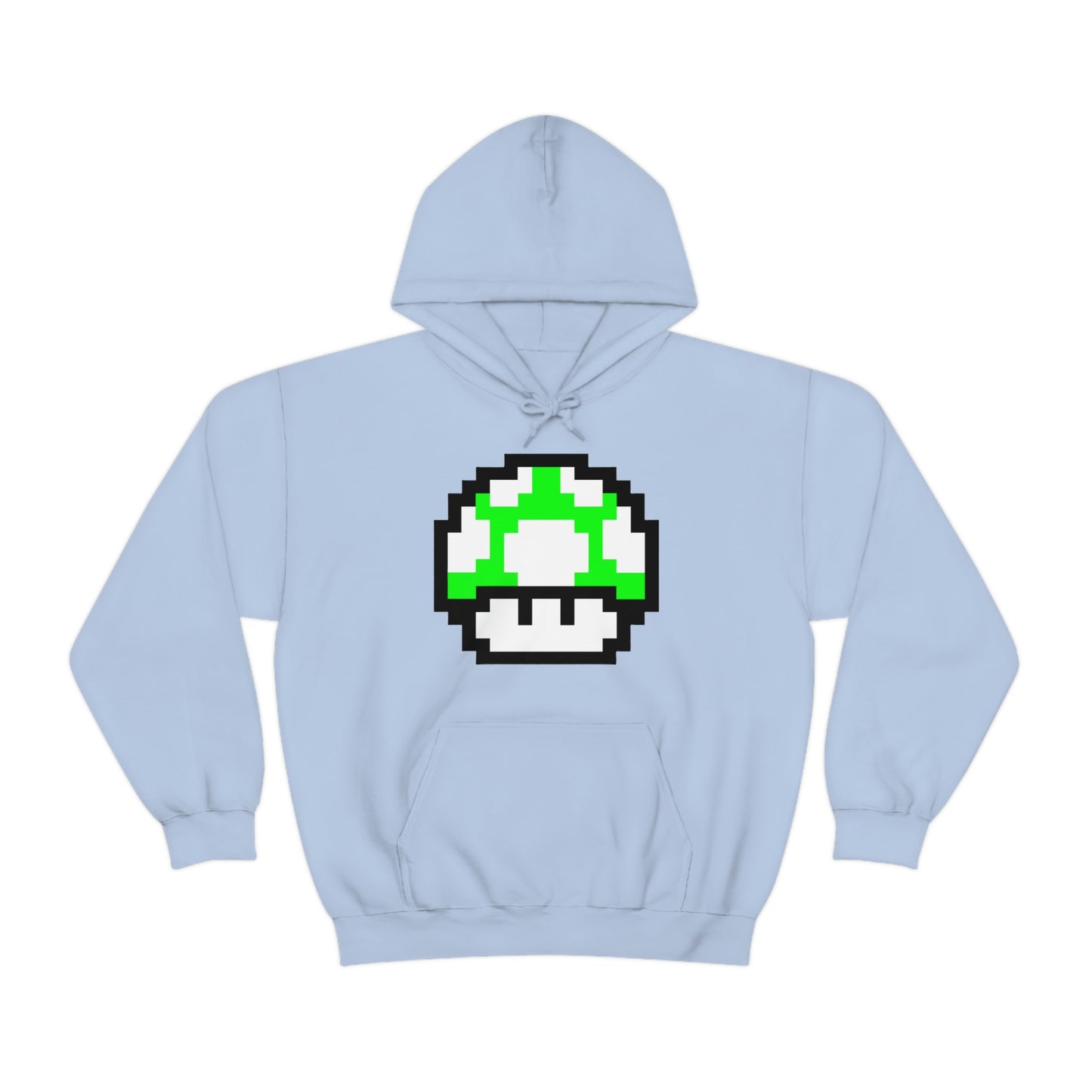 Mushroom 1UP 8 Bit Retro Style Unisex Hooded Sweatshirt