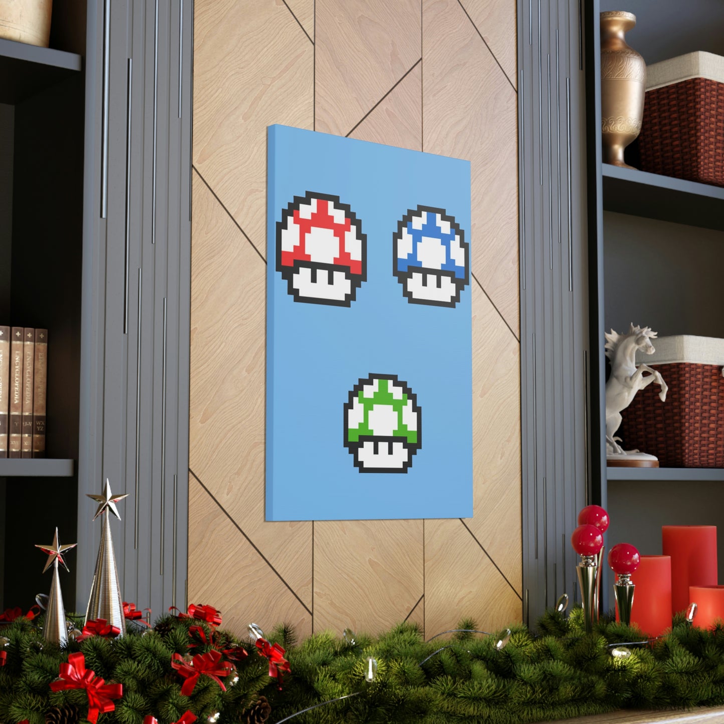Mushroom 8 Bit Style Canvas Gallery Wraps