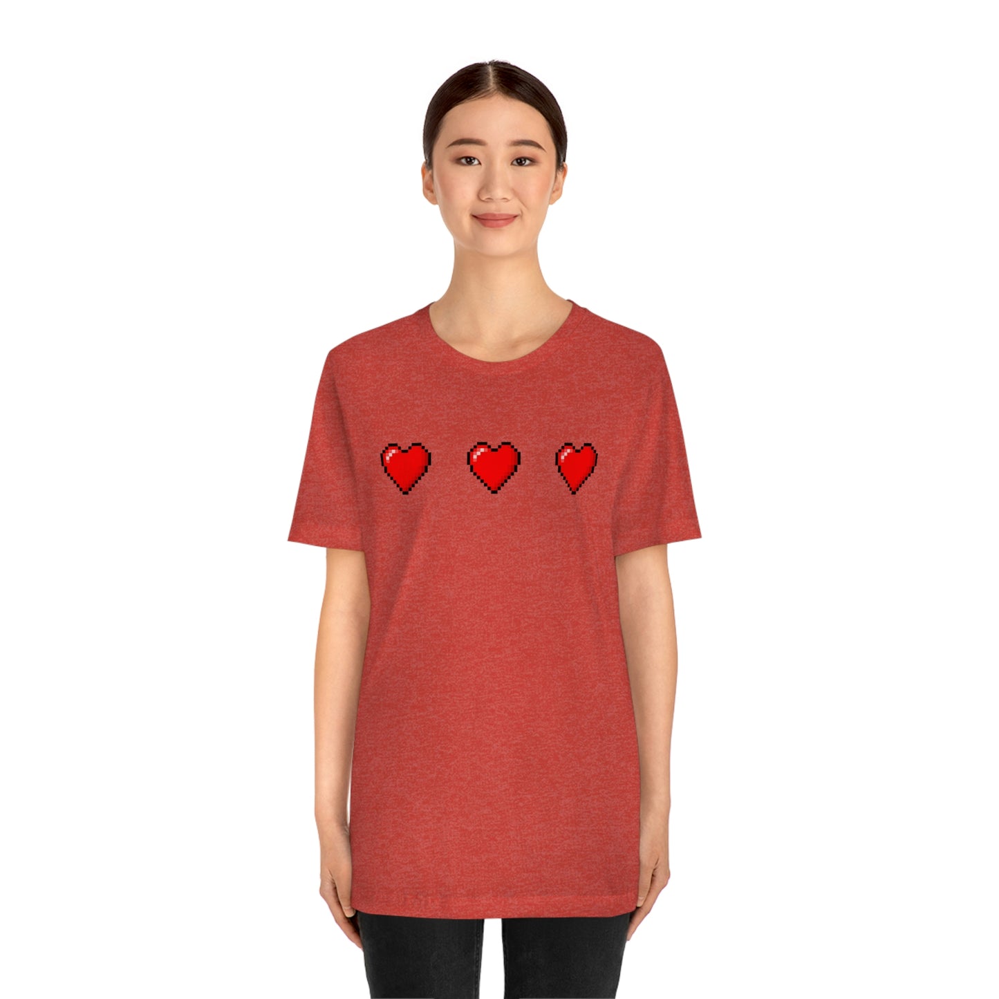 Hearts 8 Bit Style Unisex Jersey Short Sleeve Tee