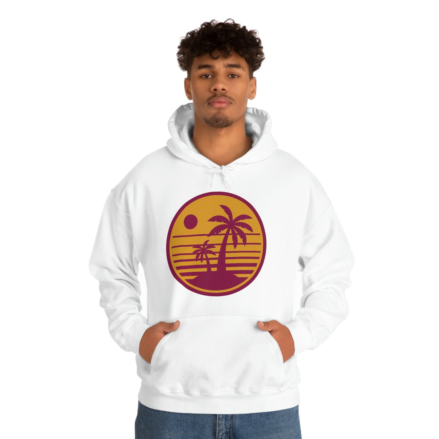 Retro Sunset Beach Unisex Hooded Sweatshirt