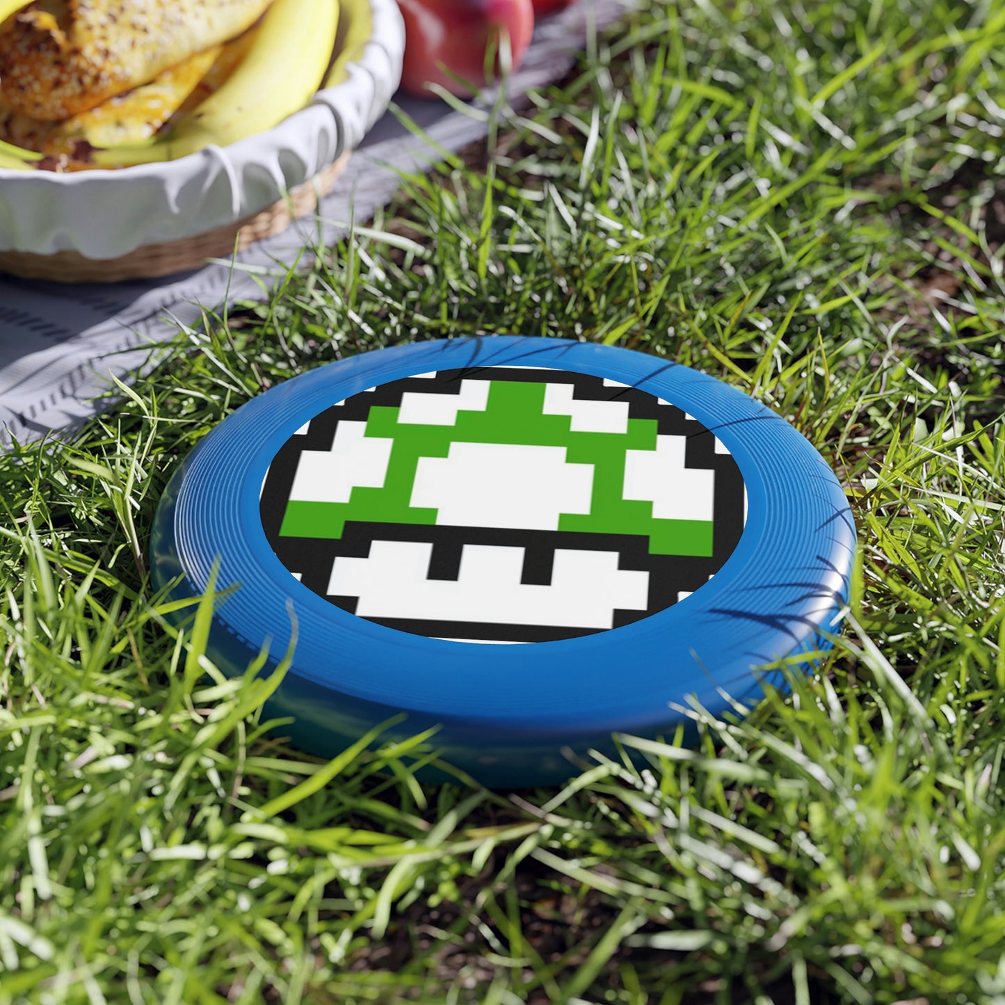 Green 8 Bit Style Mushroom Wham-O Frisbee