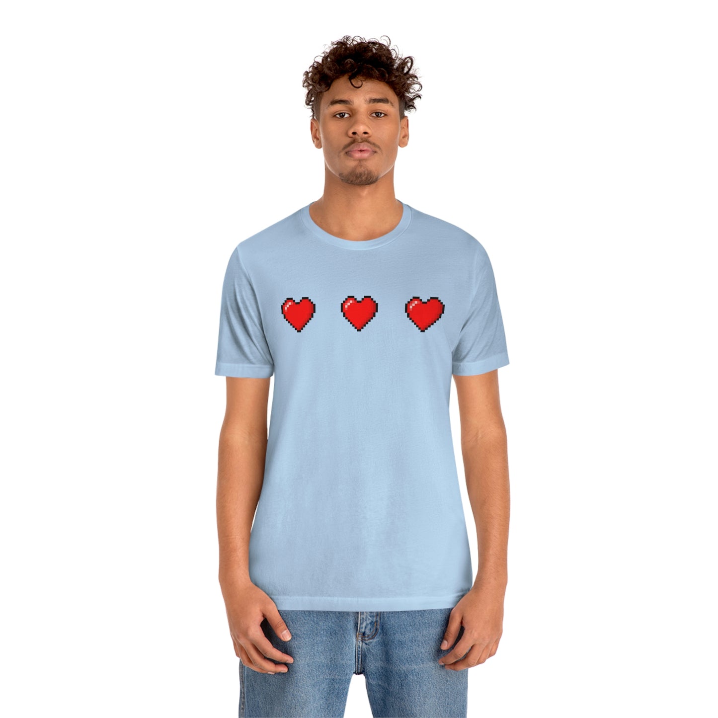 Hearts 8 Bit Style Unisex Jersey Short Sleeve Tee