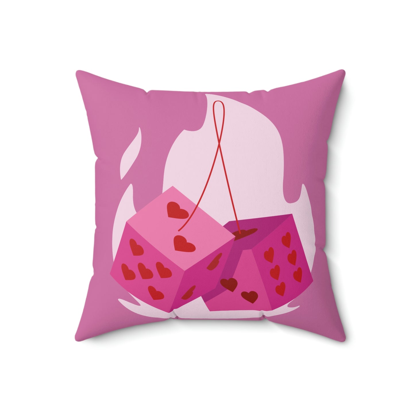 Dice Hearts Spun Polyester Square Pillow