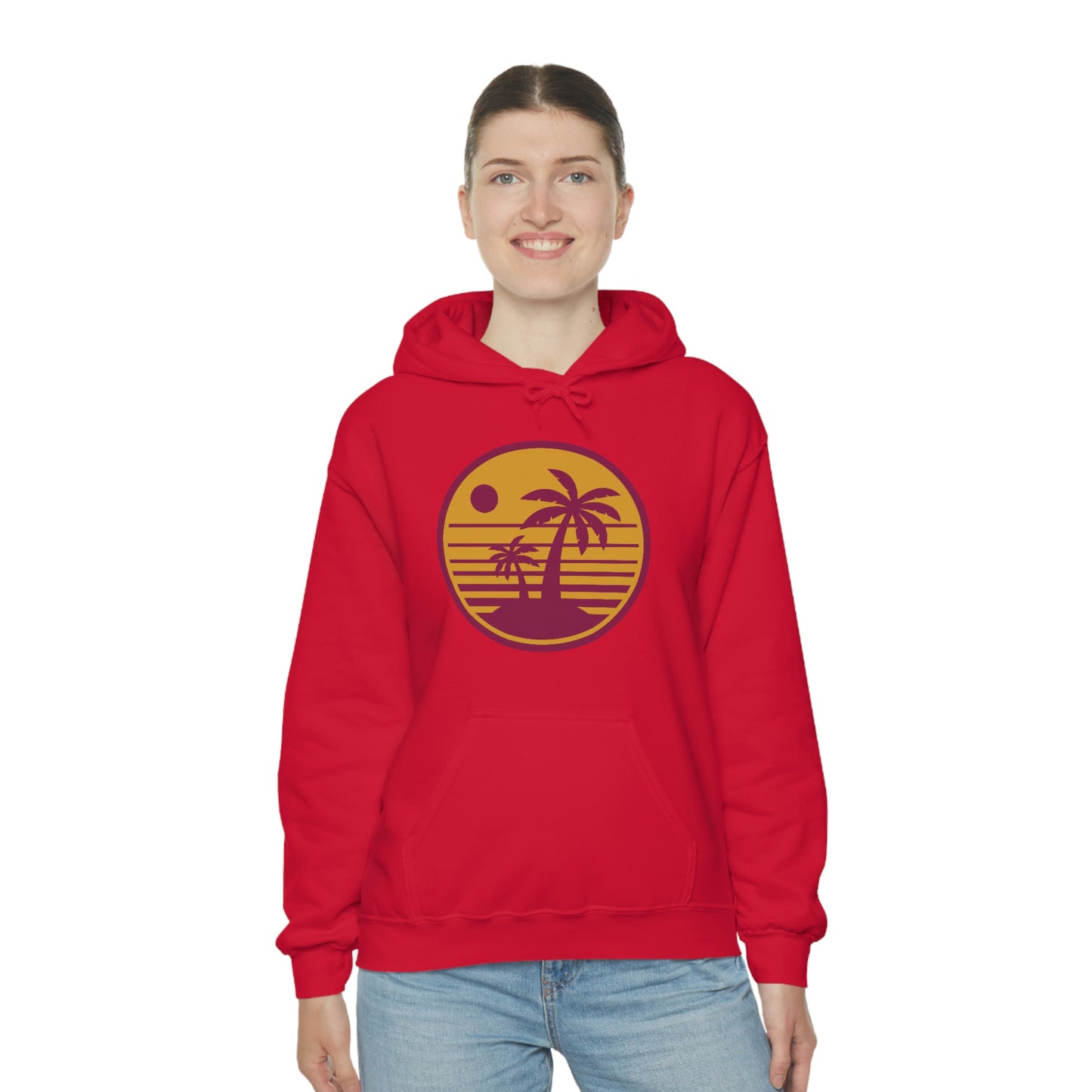 Retro Sunset Beach Unisex Hooded Sweatshirt