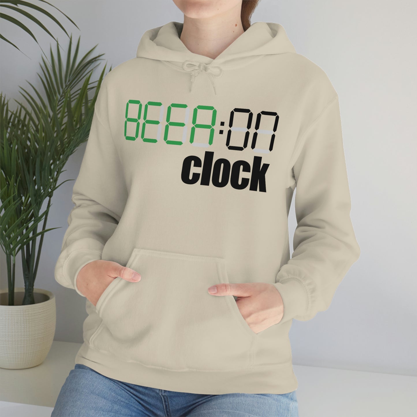 Beer on Clock Unisex Hooded Sweatshirt