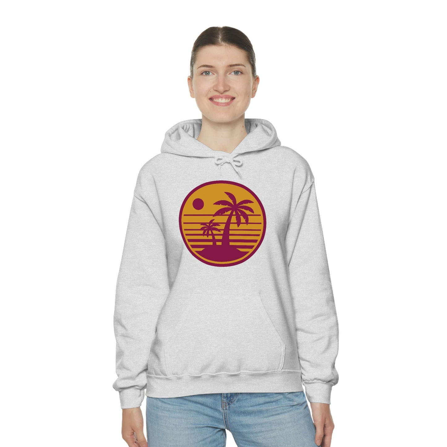 Retro Sunset Beach Unisex Hooded Sweatshirt