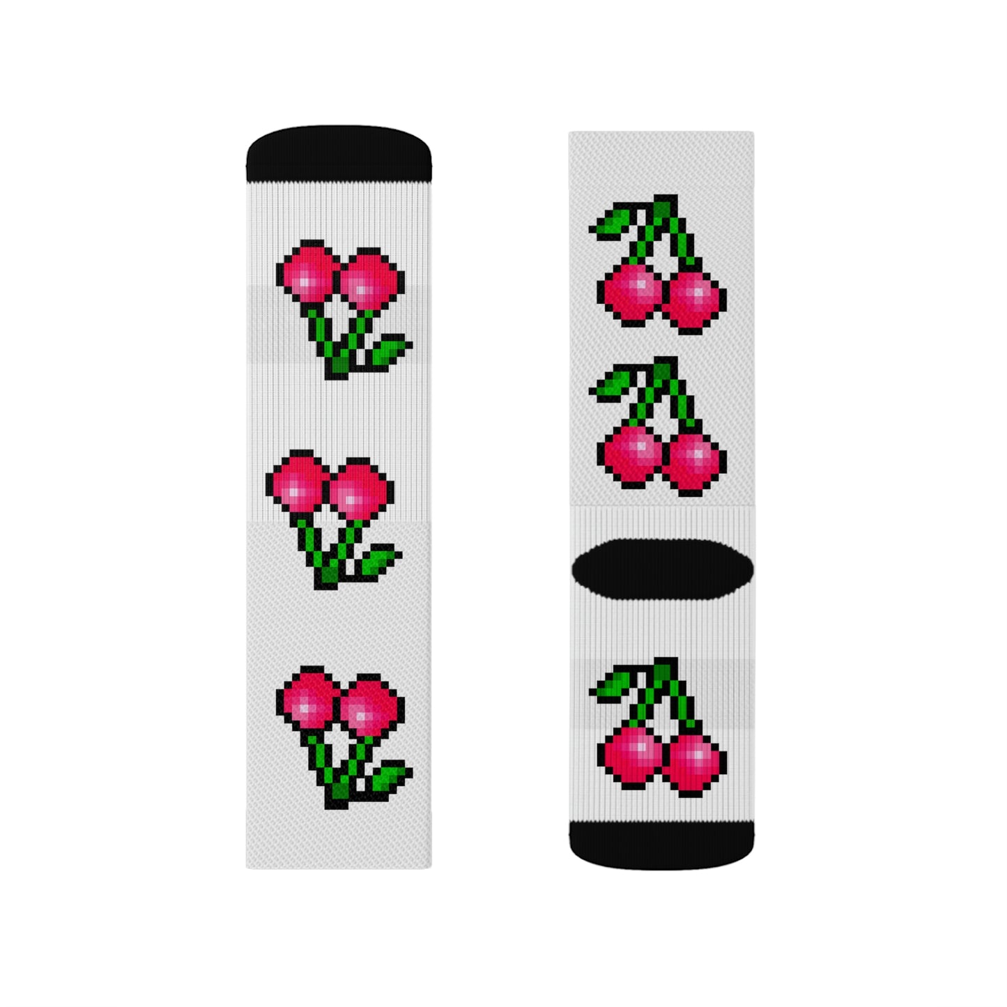Retro 8 Bit Cherries Style Background Sublimation Socks